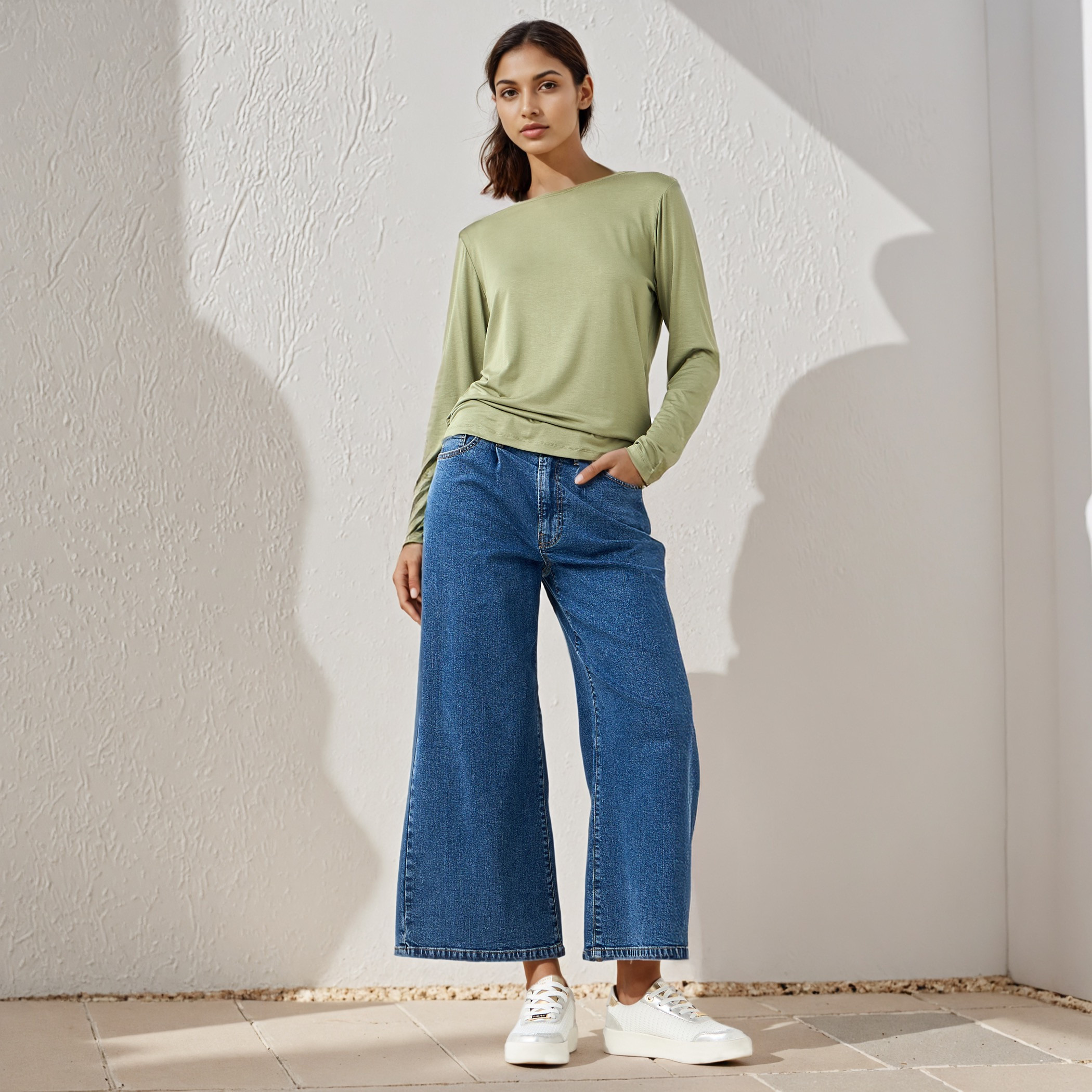 تيشيرت بقصّة سليم وأكمام طويلة-women-clothing-tshirts-image-2
