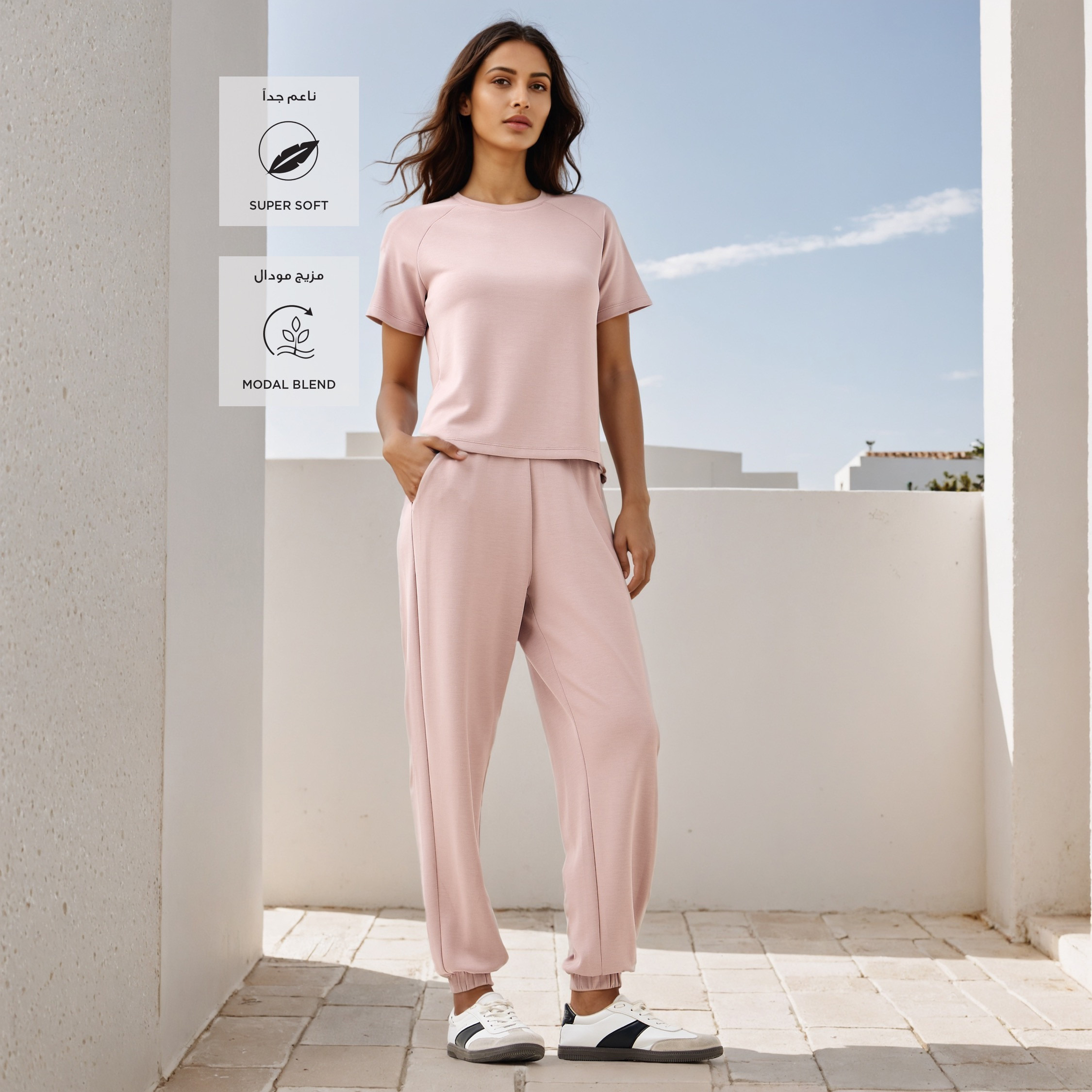 Plain Modal Flexi Waist Joggers with Pockets-women-clothing-bottoms-joggers-image-2