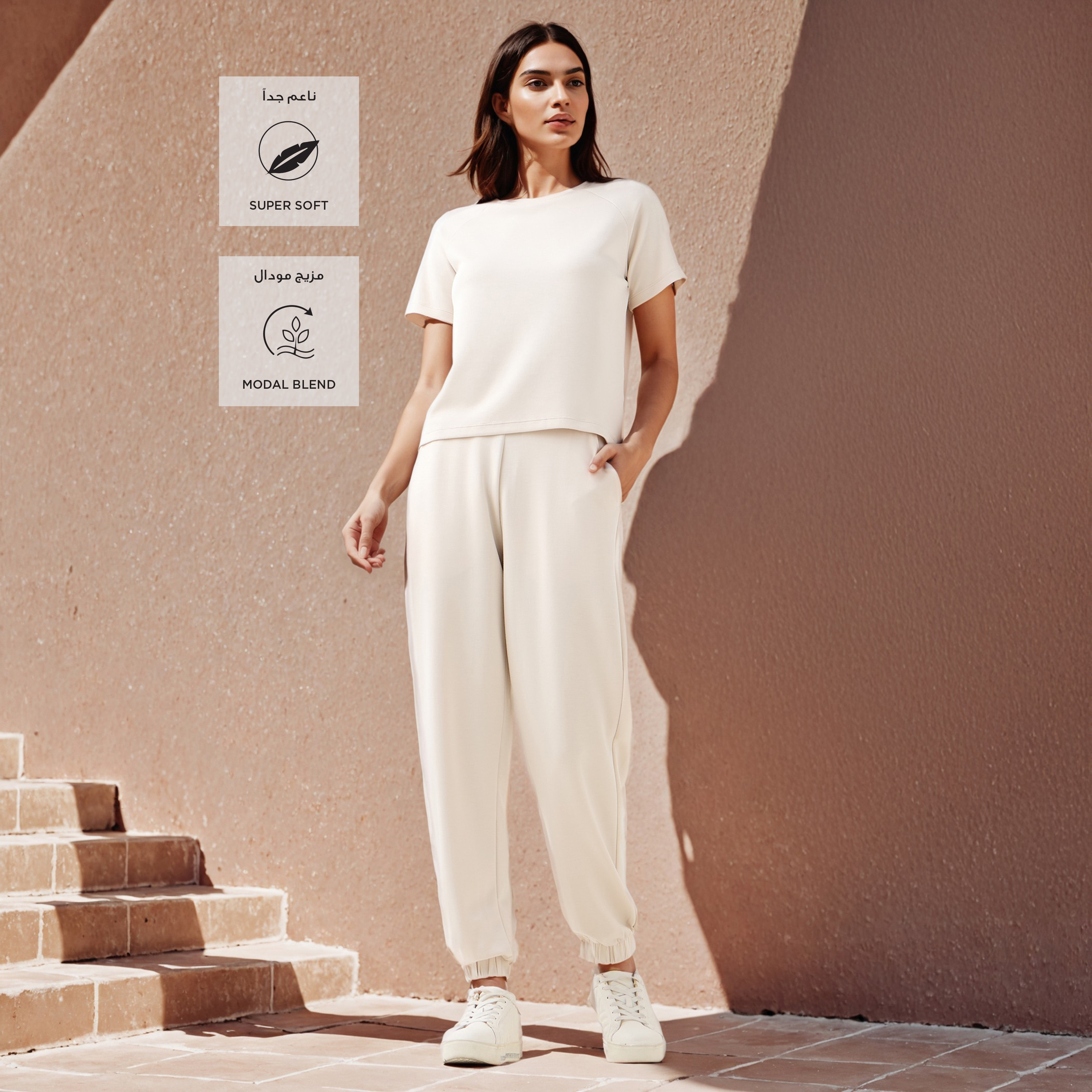 Plain Modal Flexi Waist Joggers with Pockets-women-clothing-bottoms-joggers-image-2