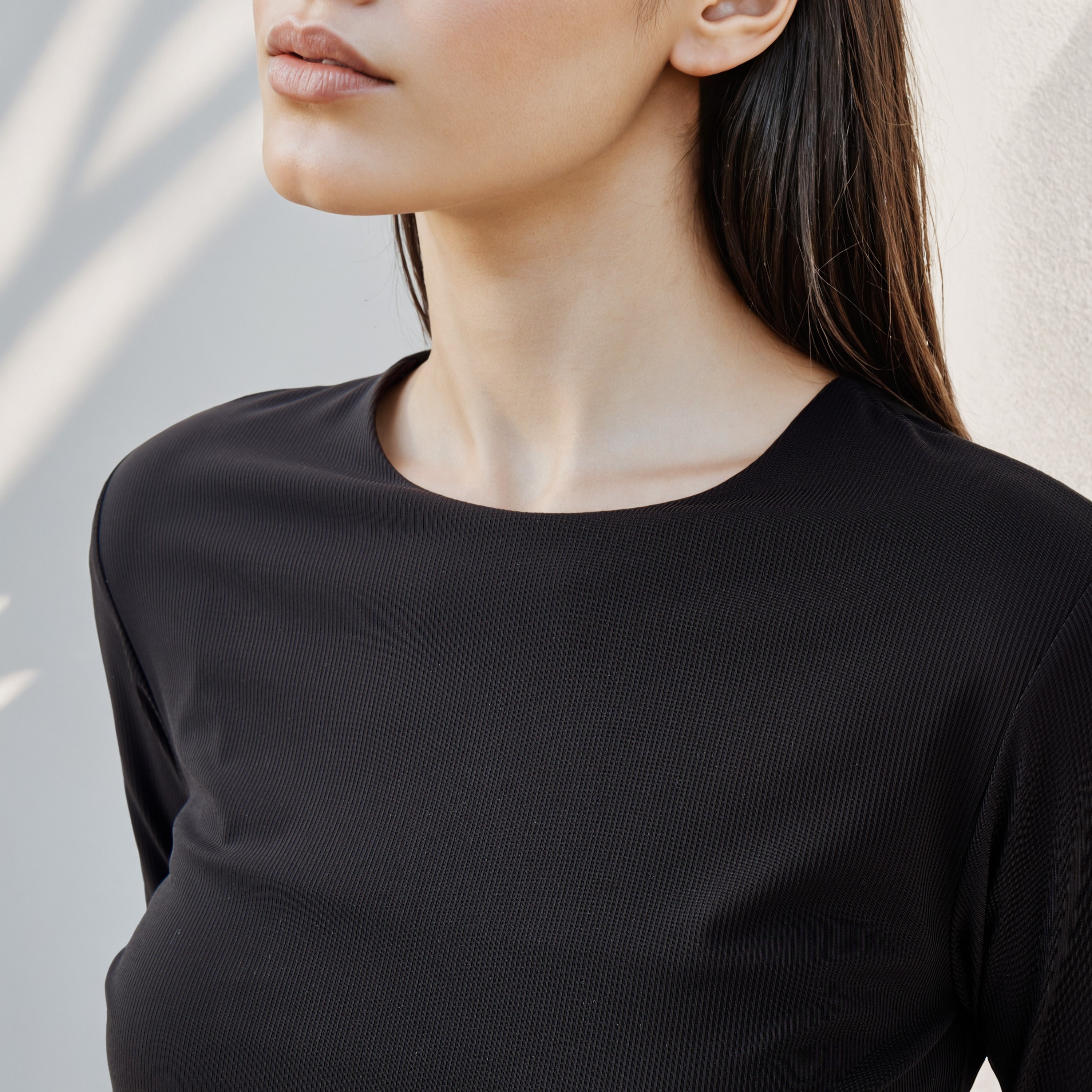 Ribbed T-shirt with Crew Neck-women-clothing-tshirts-image-4