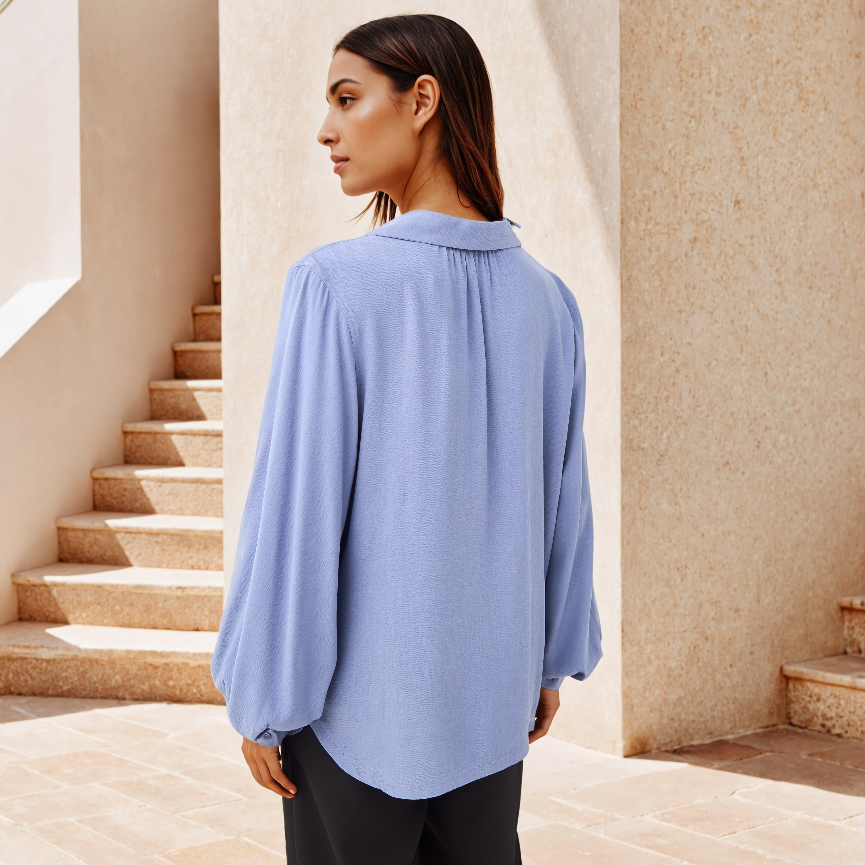 Regular Fit Textured Collared Top-women-clothing-shirtsandblouses-blouses-image-4
