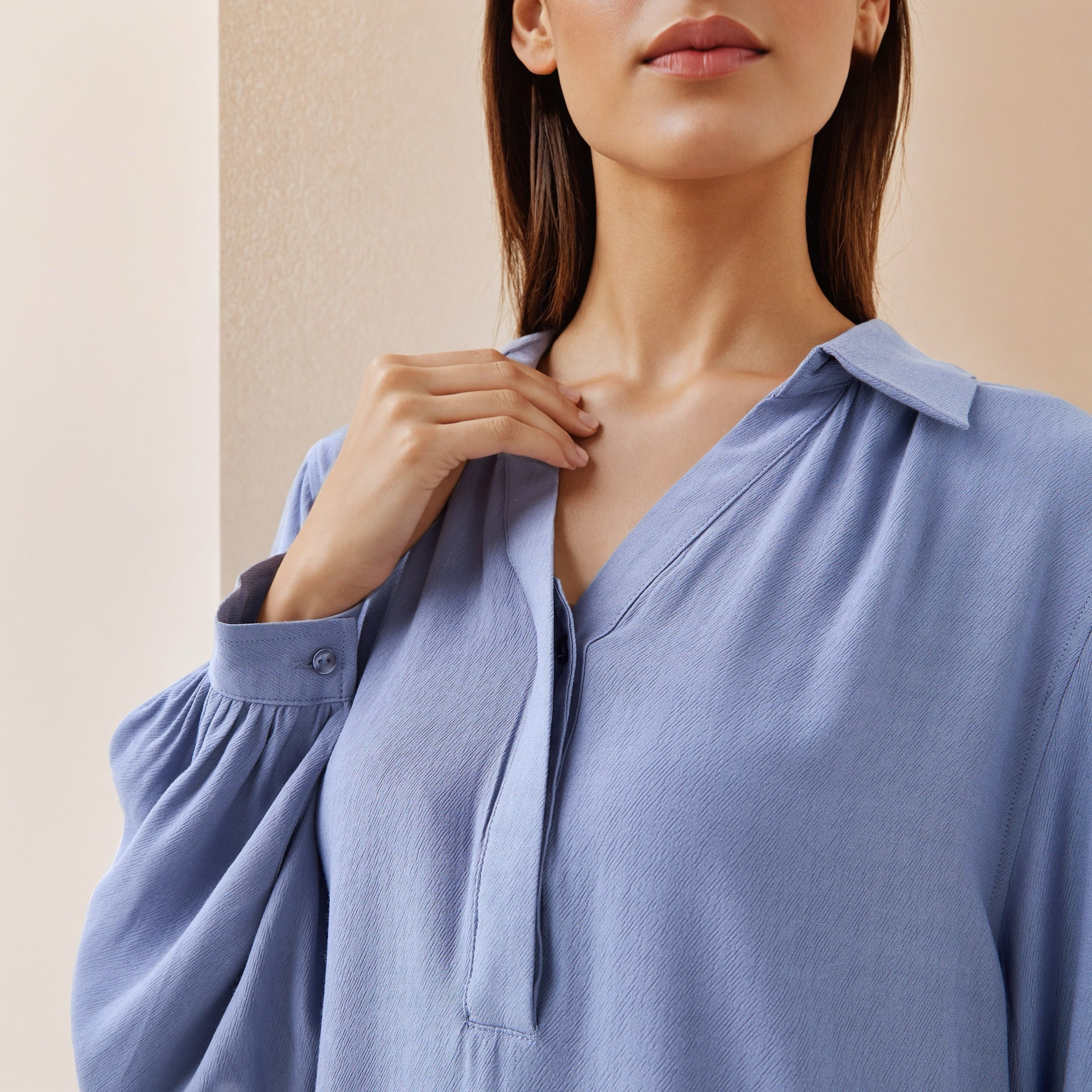 Regular Fit Textured Collared Top-women-clothing-shirtsandblouses-blouses-image-5