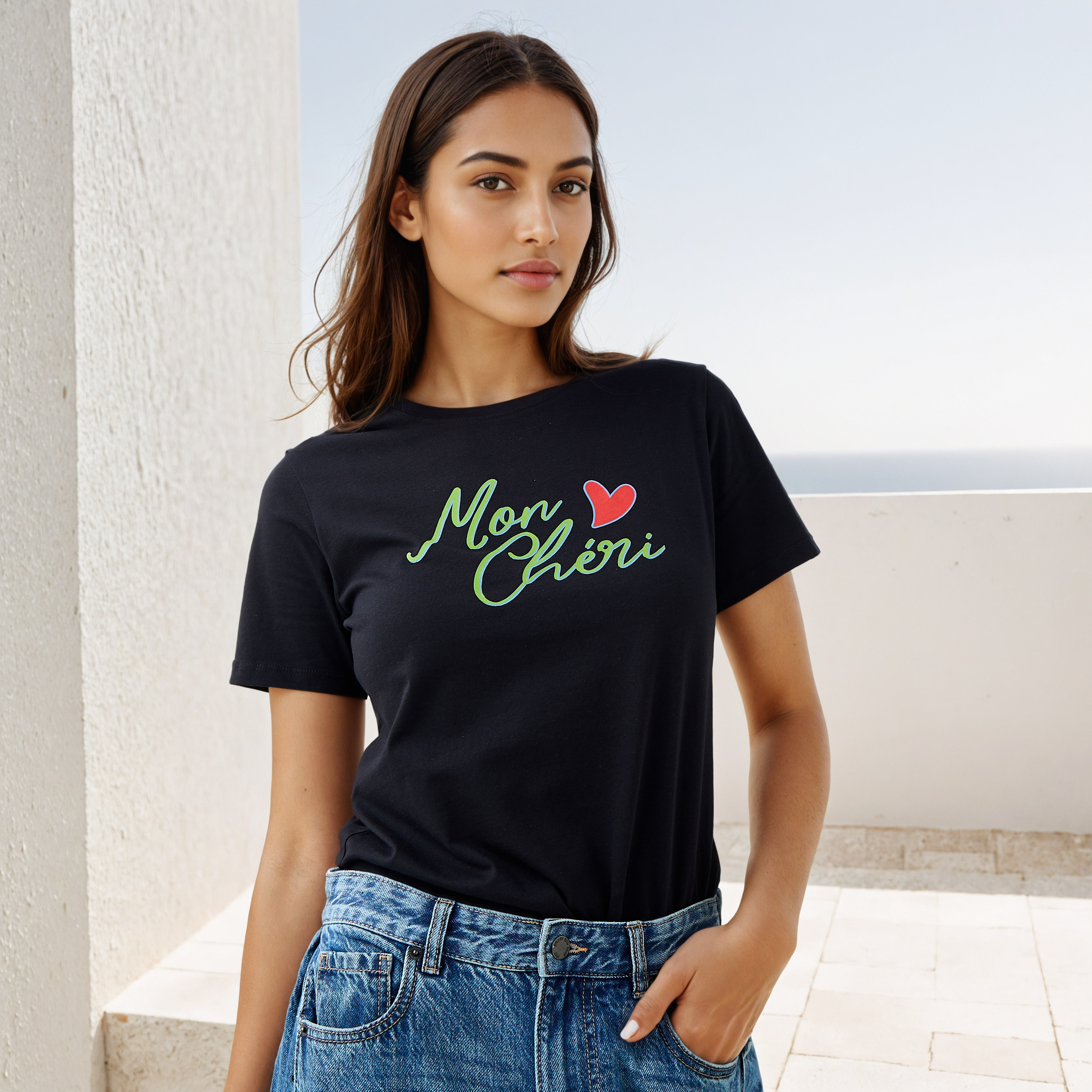 Printed T-shirt with Crew Neck-women-clothing-tshirts-image-1