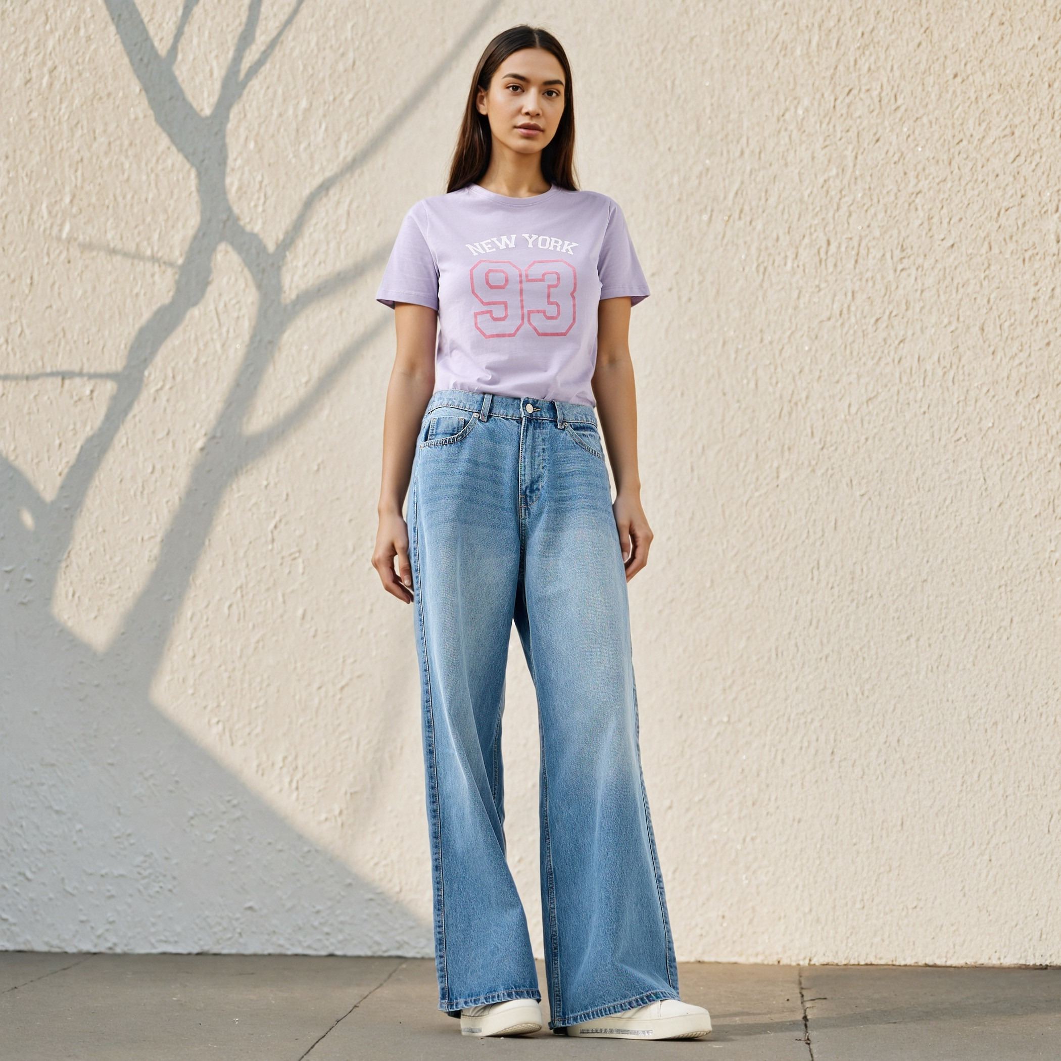 Varsity Print T-shirt with Crew Neck-women-clothing-tshirts-image-2