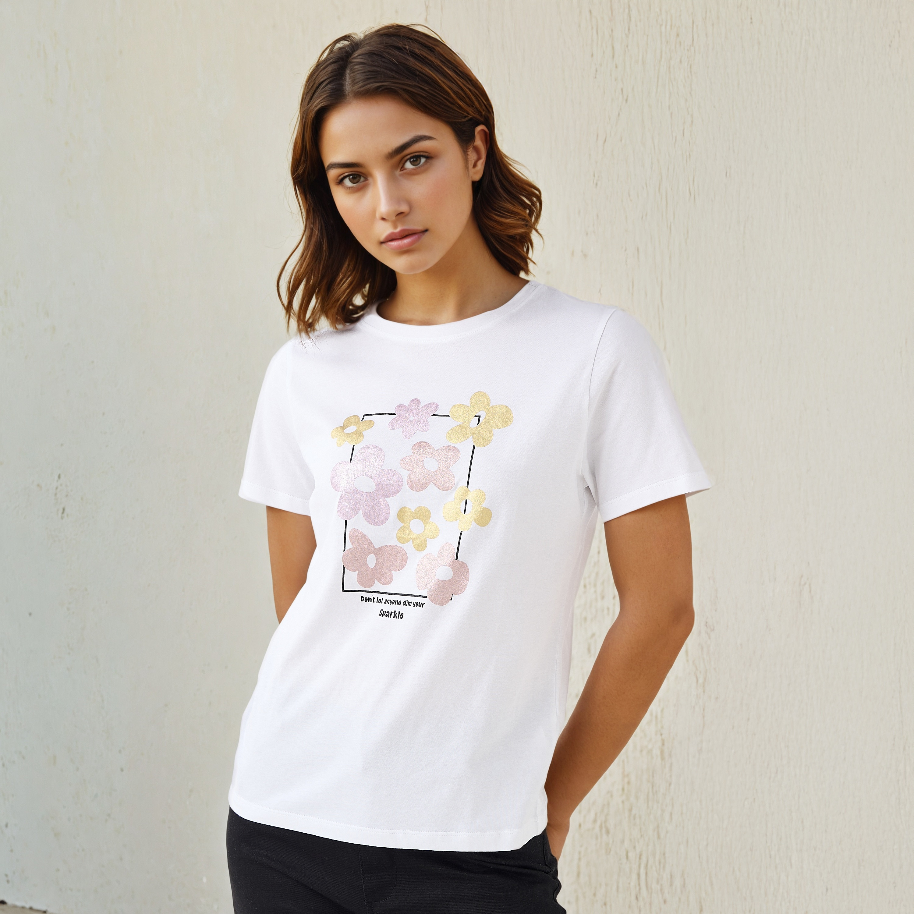 Floral Print Regular Fit T-shirt-women-clothing-tshirts-image-1