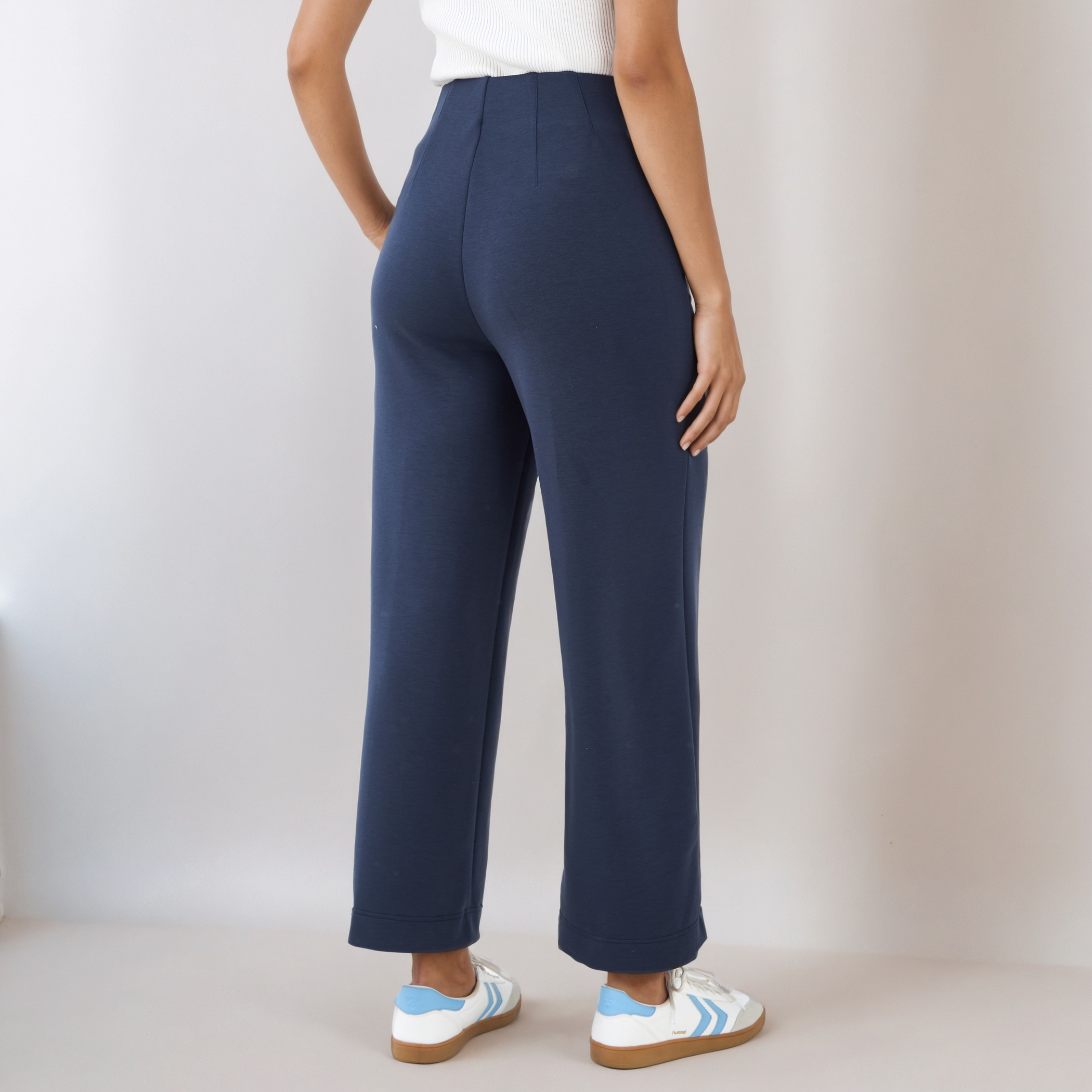Pintuck Accent Wide Leg Flexi Waist Pants-women-clothing-bottoms-trousers-image-3