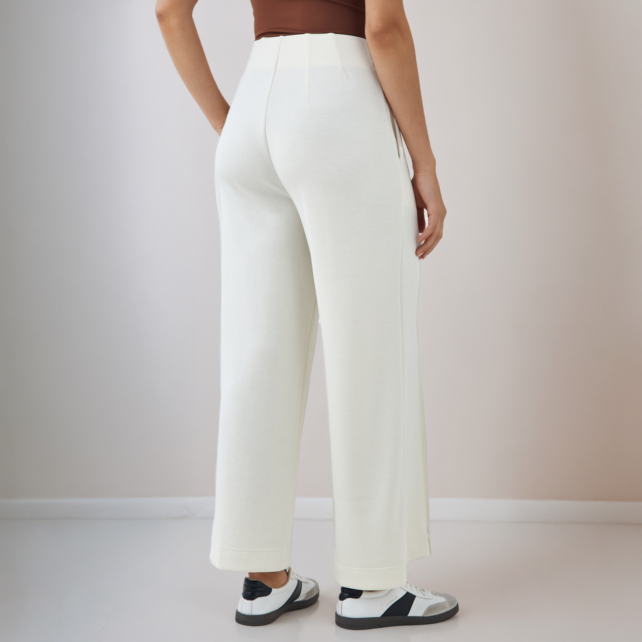 Pintuck Accent Wide Leg Flexi Waist Pants-women-clothing-bottoms-trousers-image-3
