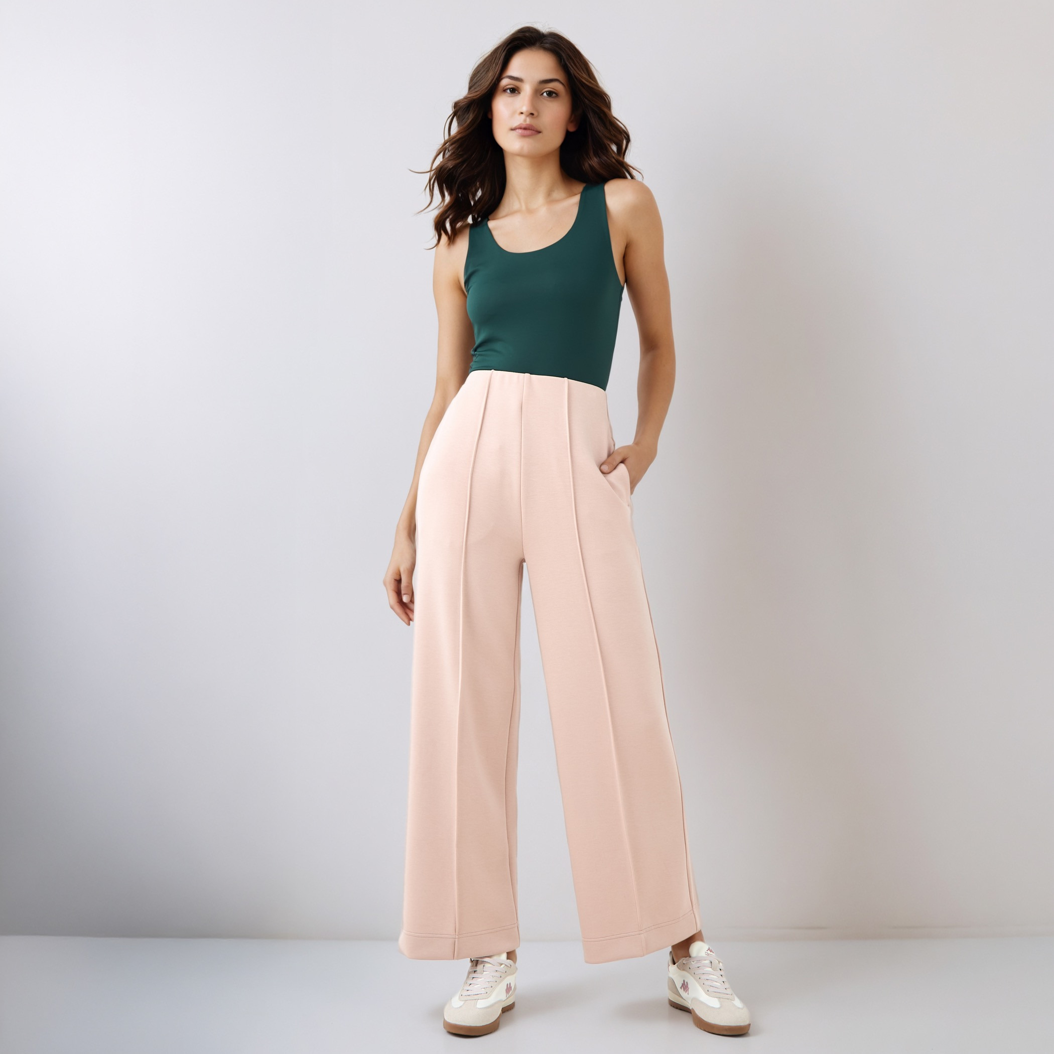Pintuck Accent Wide Leg Flexi Waist Pants-women-clothing-bottoms-trousers-image-2