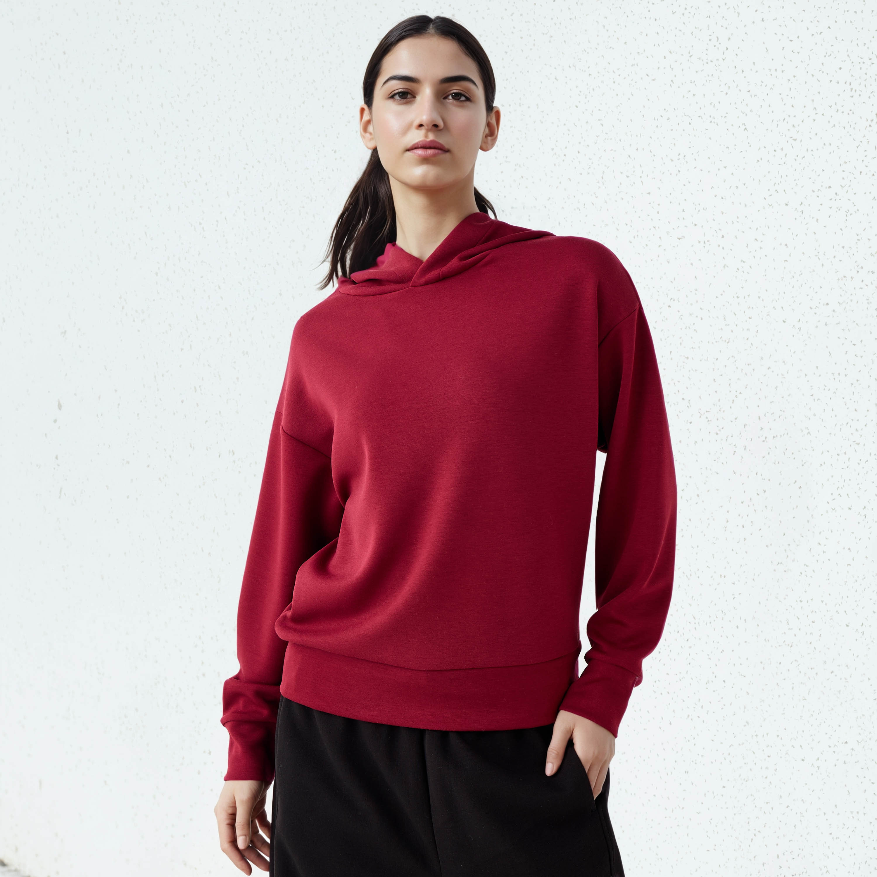 Soft Touch Hoodie with Wide Hem-women-winterwear-hoodiesandsweatshirts-hoodies-image-1