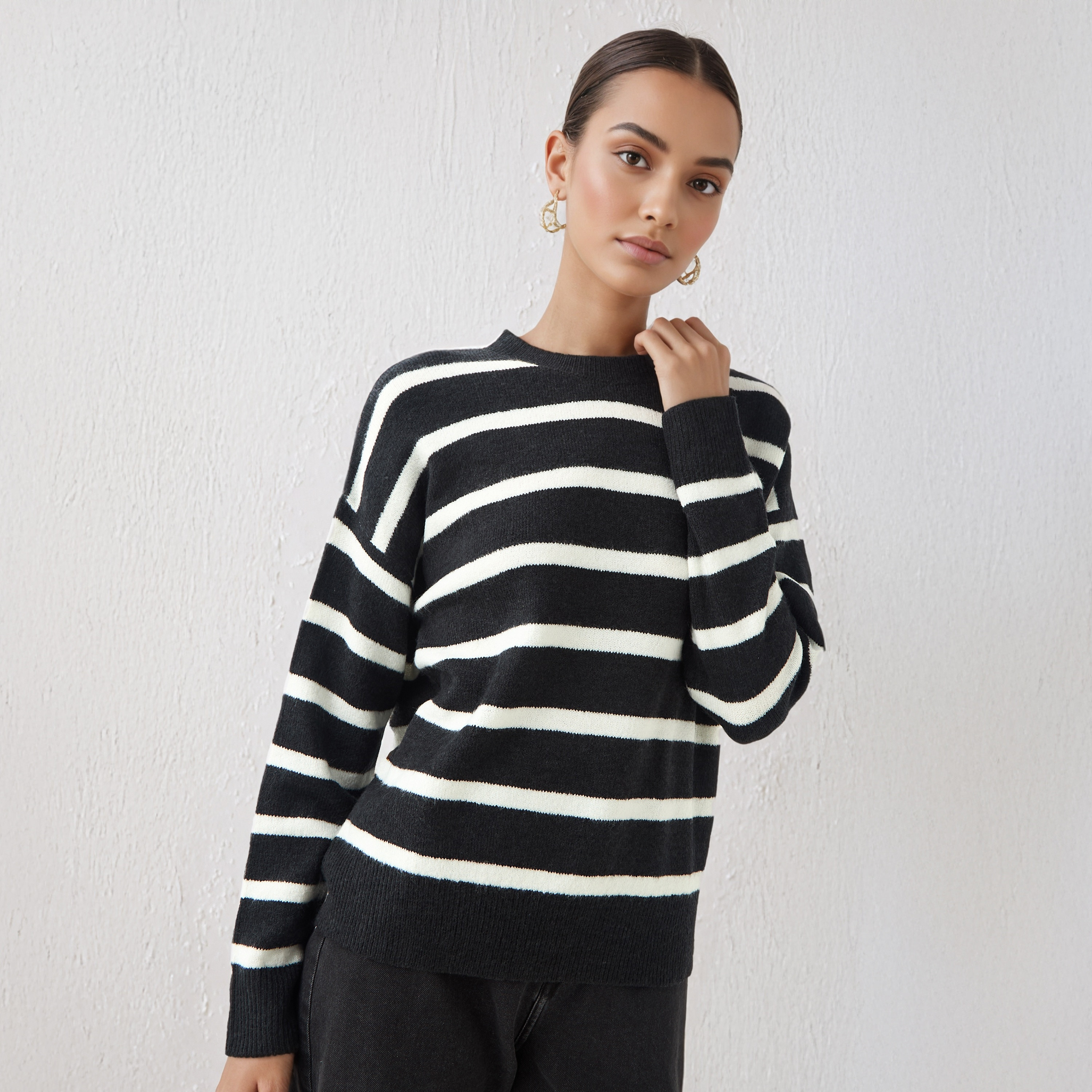 Striped Crew Neck Sweater-women-winterwear-cardigansandjumpers-jumpers-image-11