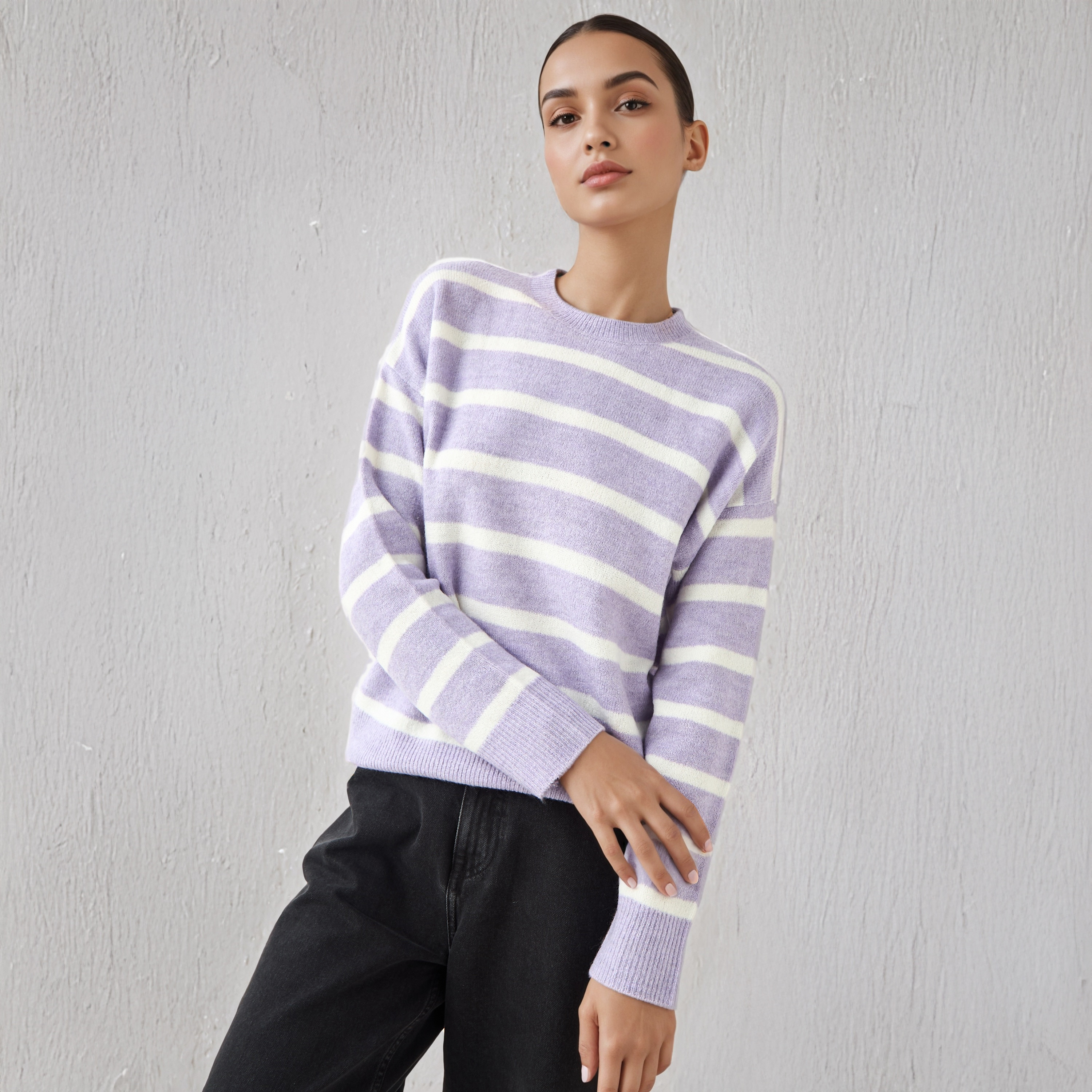 Striped Crew Neck Sweater-women-clothing-cardigansandjumpers-jumpers-image-1