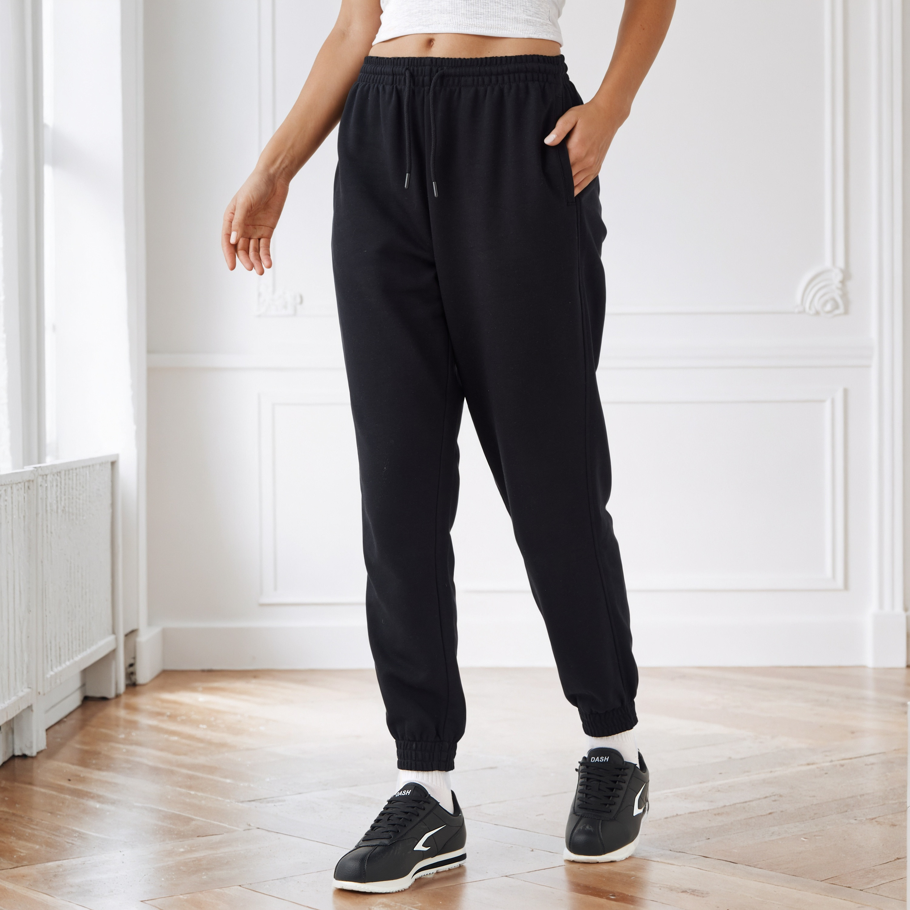 Regular Fit Flexi Waist Joggers with Pockets-women-clothing-bottoms-joggers-image-1