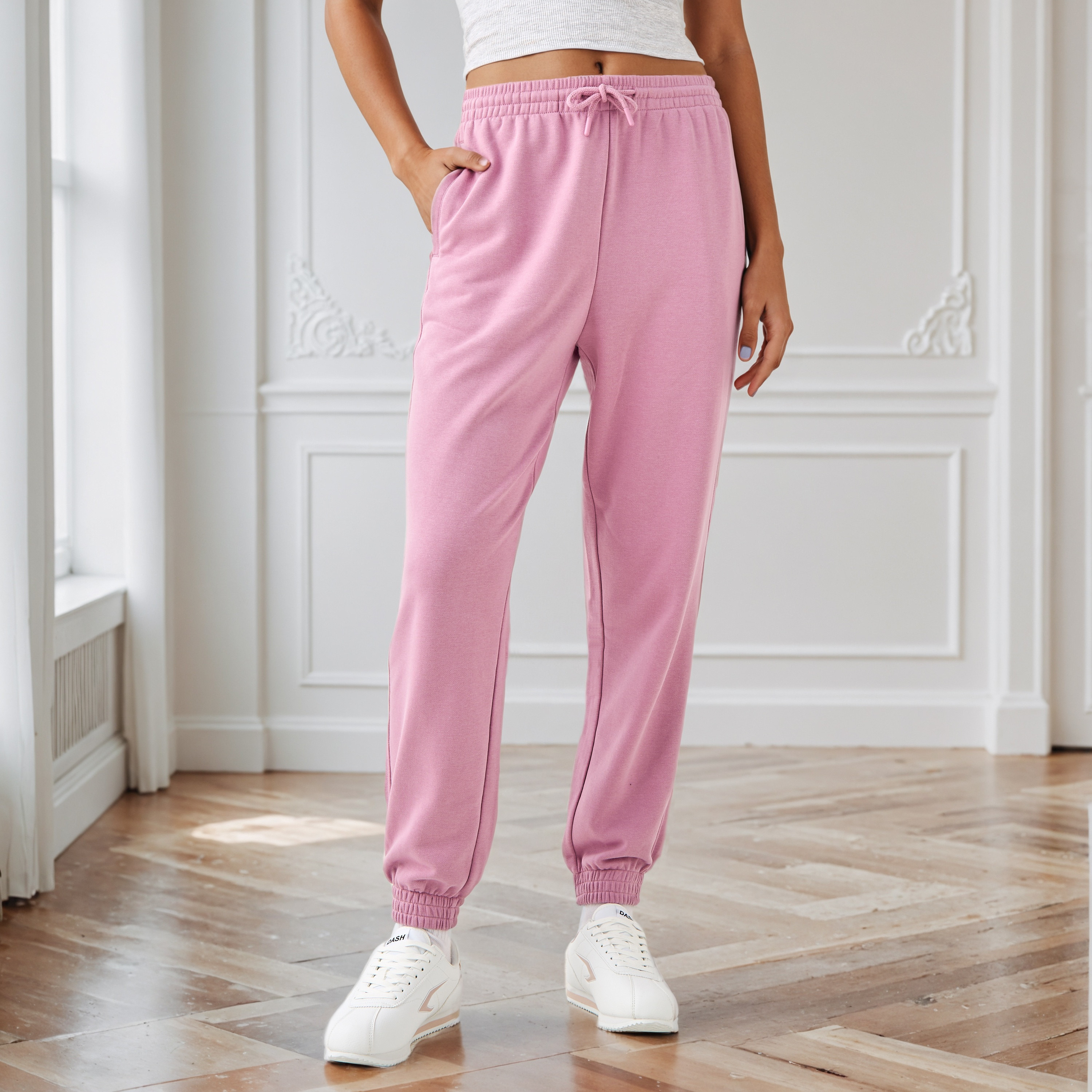 Regular Fit Flexi Waist Joggers with Pockets-women-clothing-bottoms-joggers-image-1