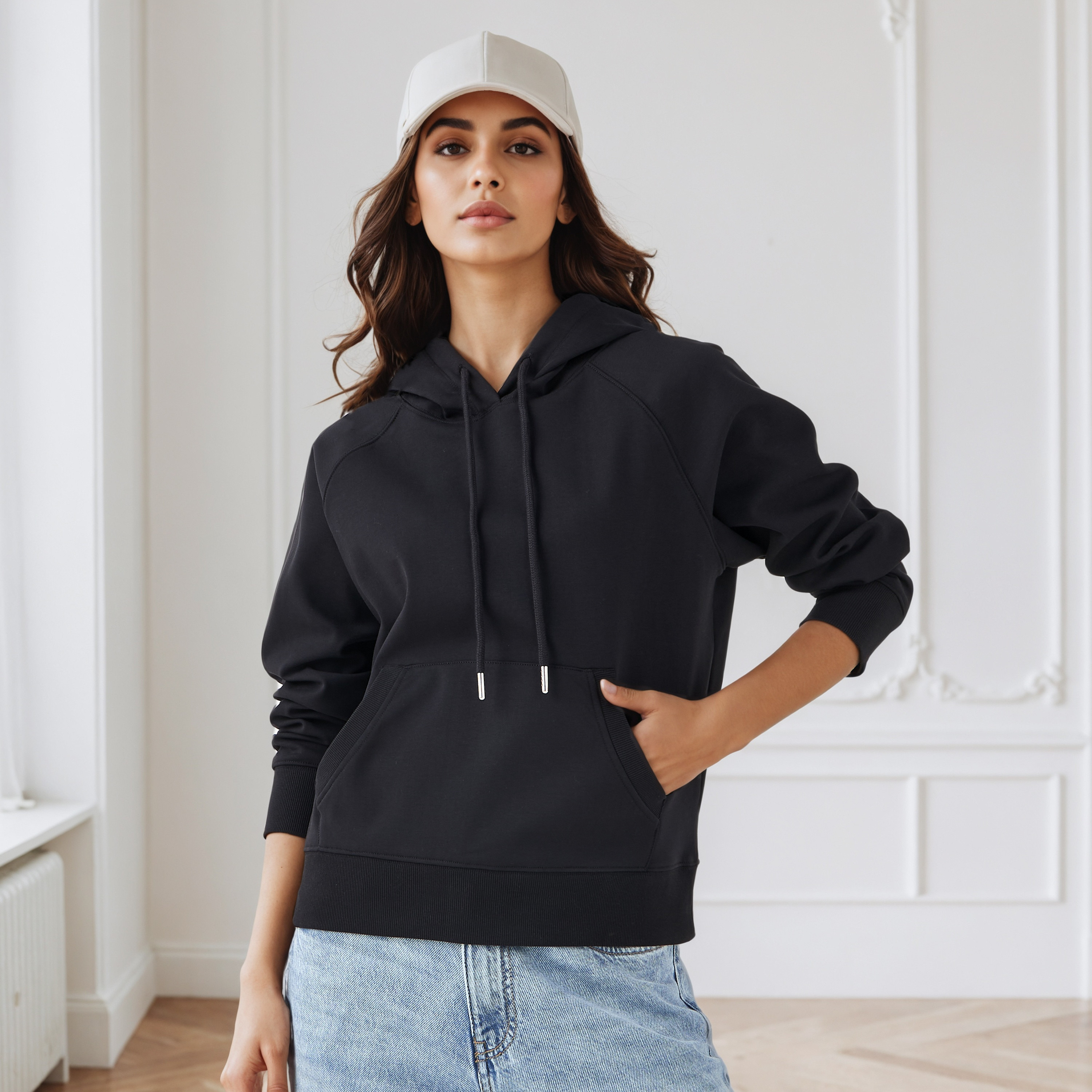 Rope Drawcord Hoodie with Kangaroo Pockets-women-winterwear-hoodiesandsweatshirts-hoodies-image-1