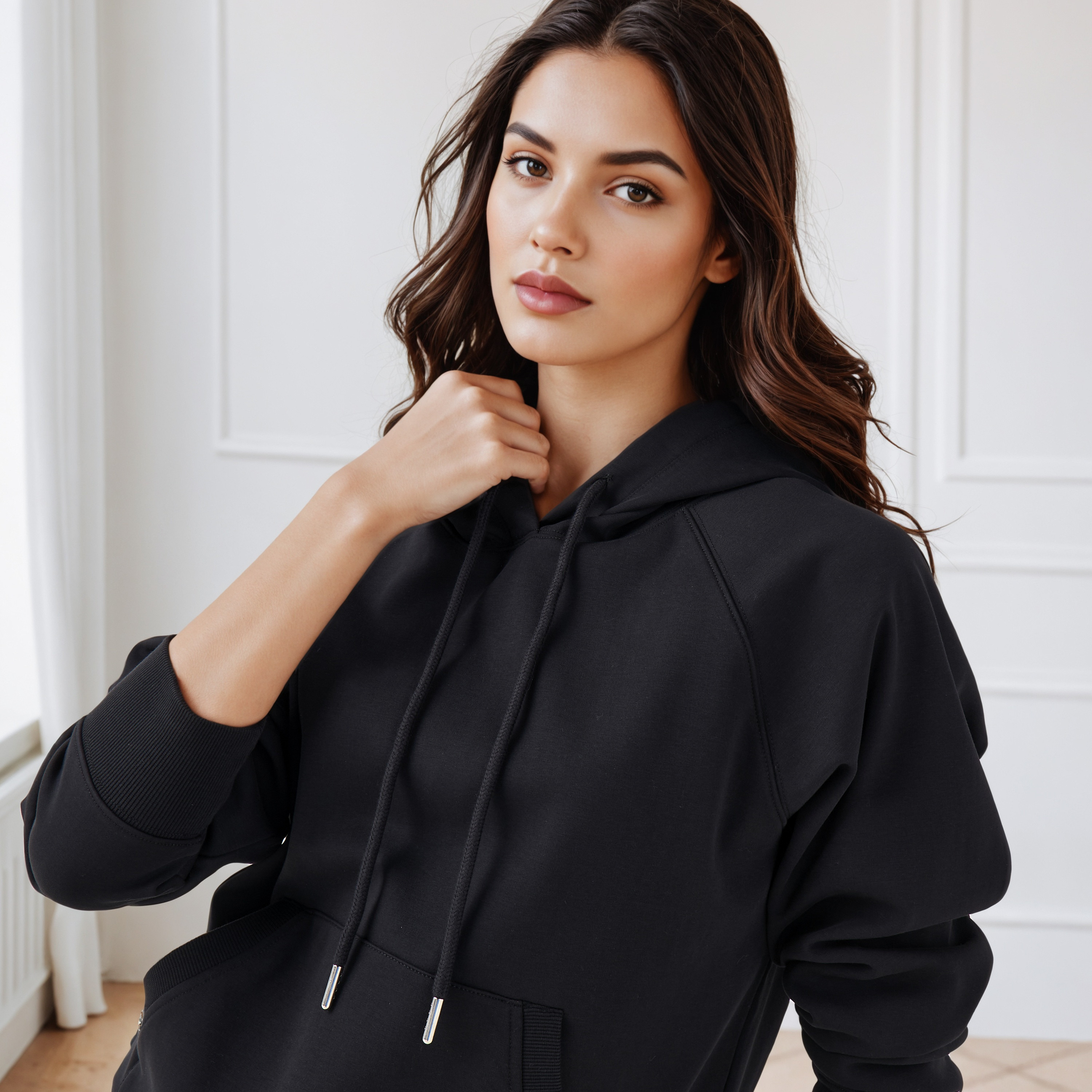 Rope Drawcord Hoodie with Kangaroo Pockets-women-winterwear-hoodiesandsweatshirts-hoodies-image-4
