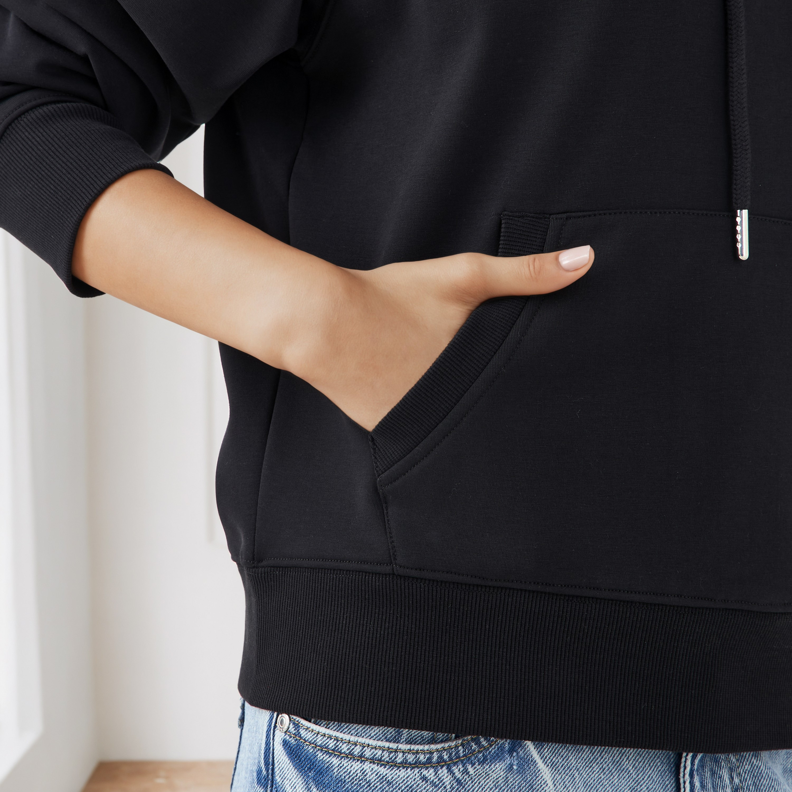 Rope Drawcord Hoodie with Kangaroo Pockets-women-winterwear-hoodiesandsweatshirts-hoodies-image-5