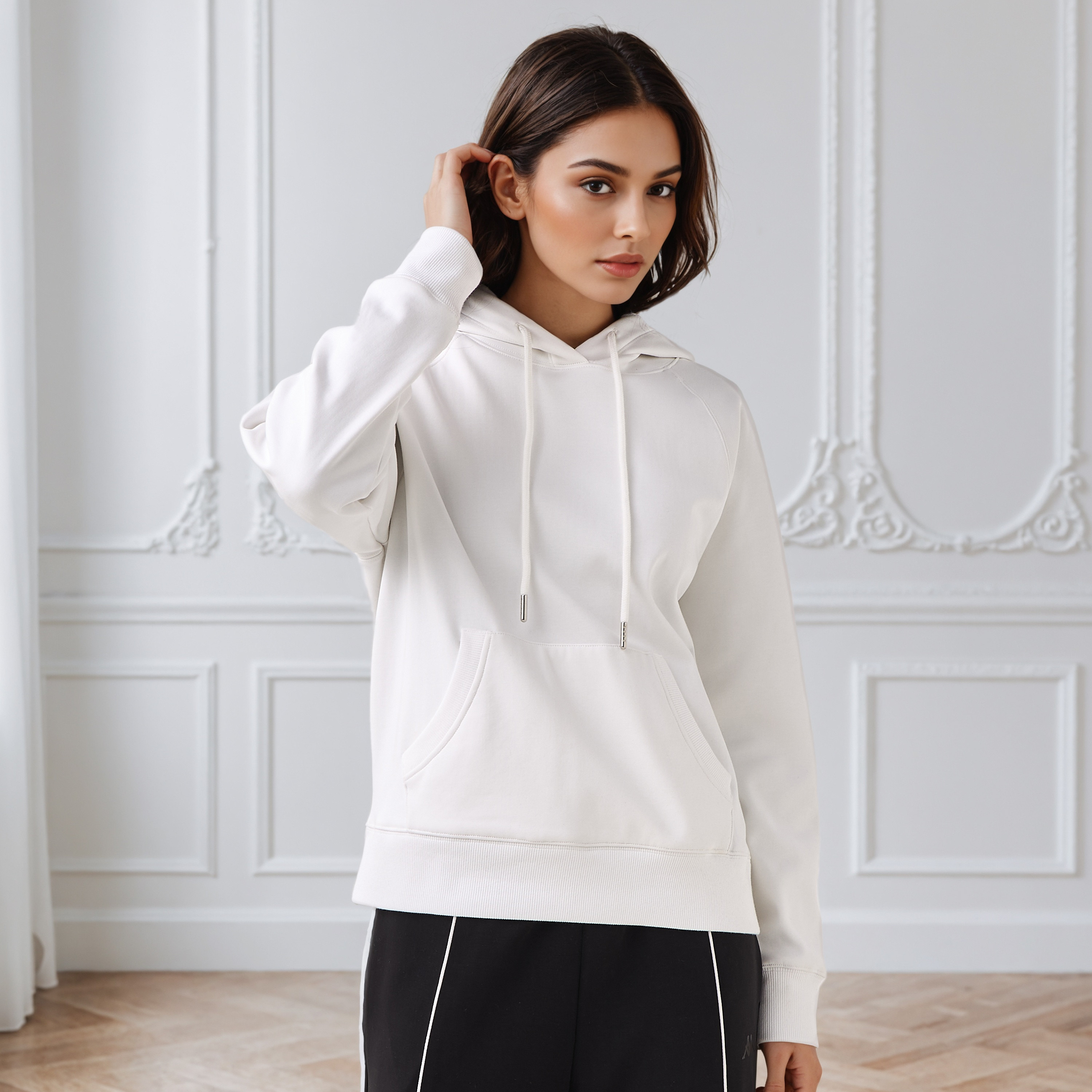 هودي برباط حبل وجيوب كنغر-women-winterwear-hoodiesandsweatshirts-hoodies-image-1