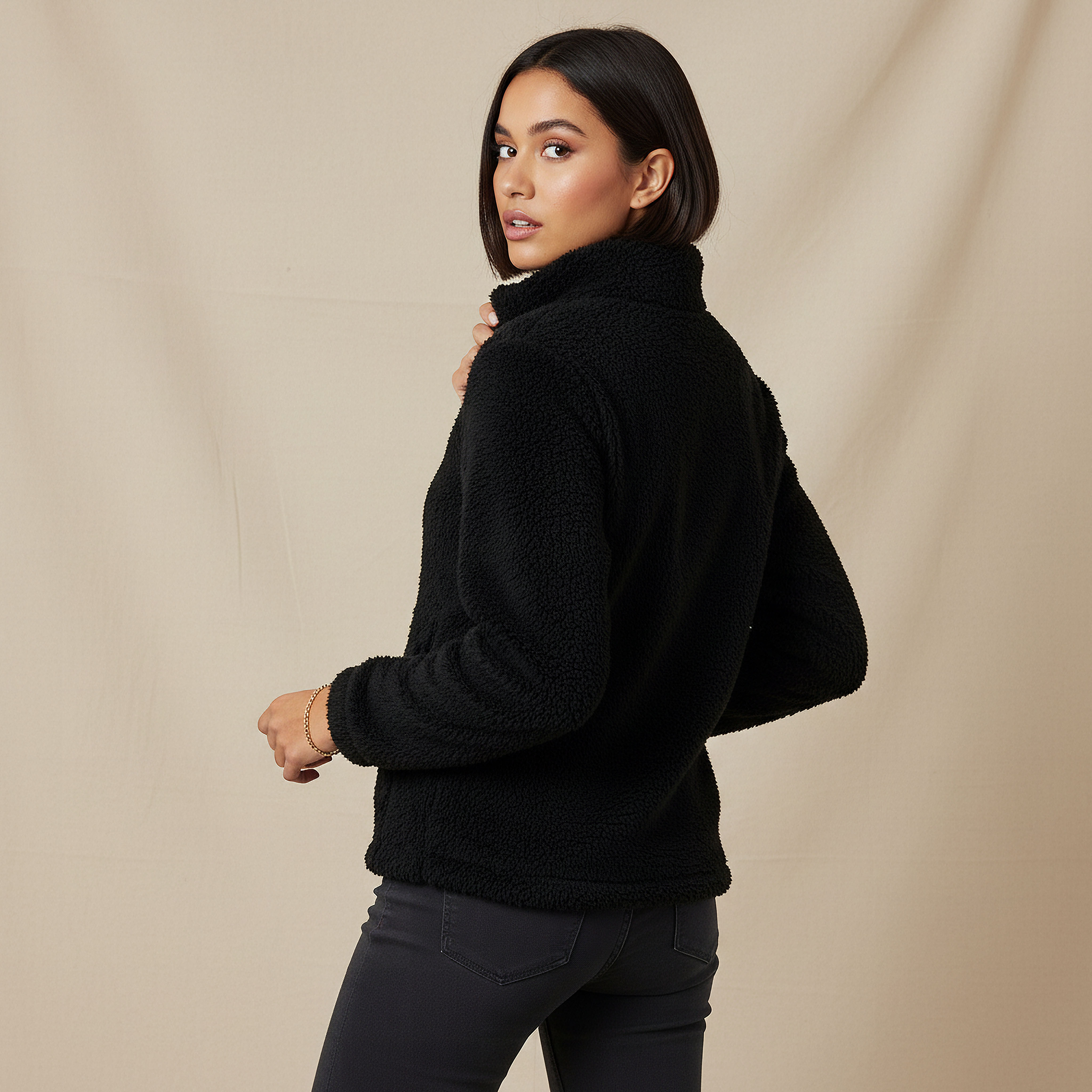 Polyester Jacket with Sherpa Lining-women-winterwear-coatsandjackets-jackets-image-3
