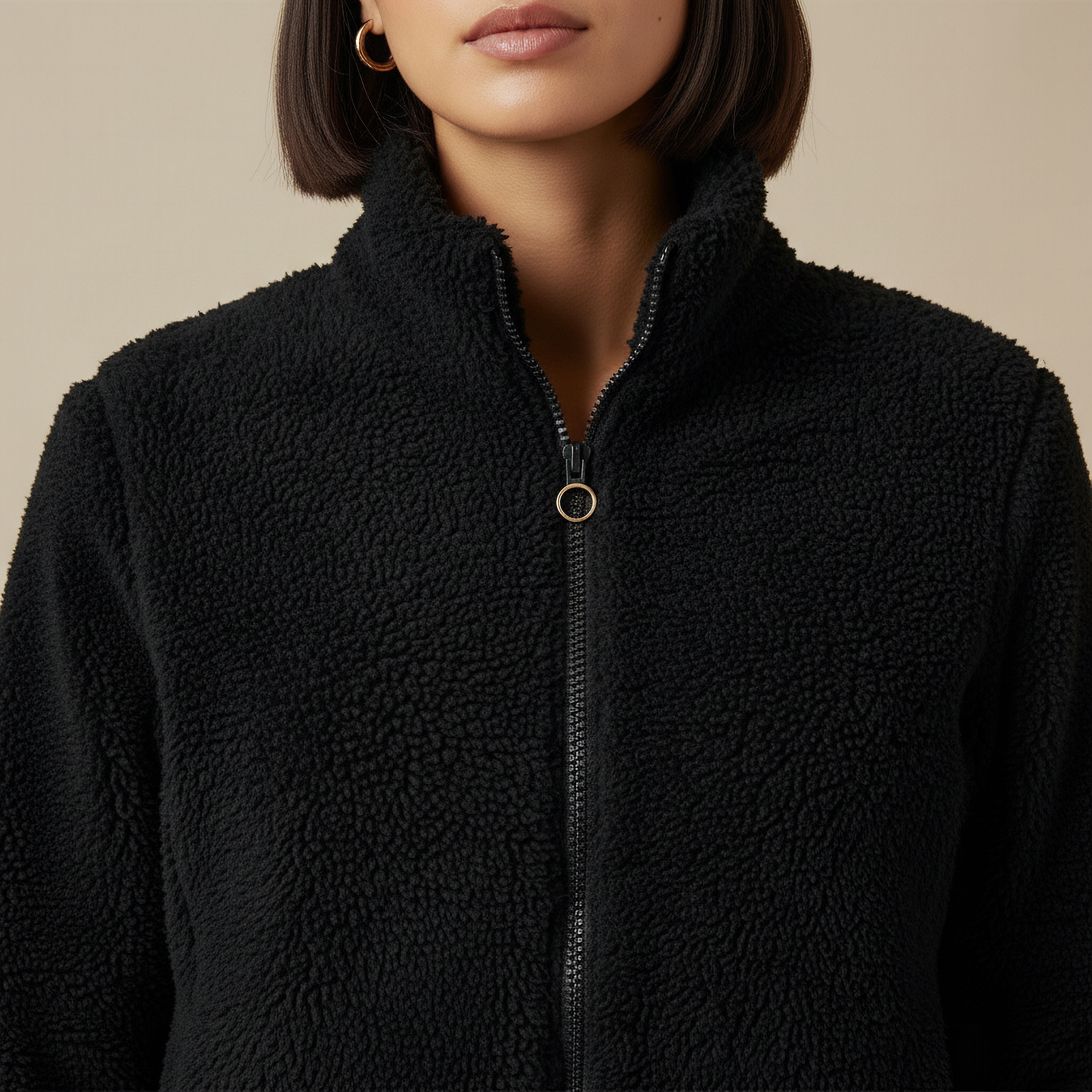 Polyester Jacket with Sherpa Lining-women-winterwear-coatsandjackets-jackets-image-4