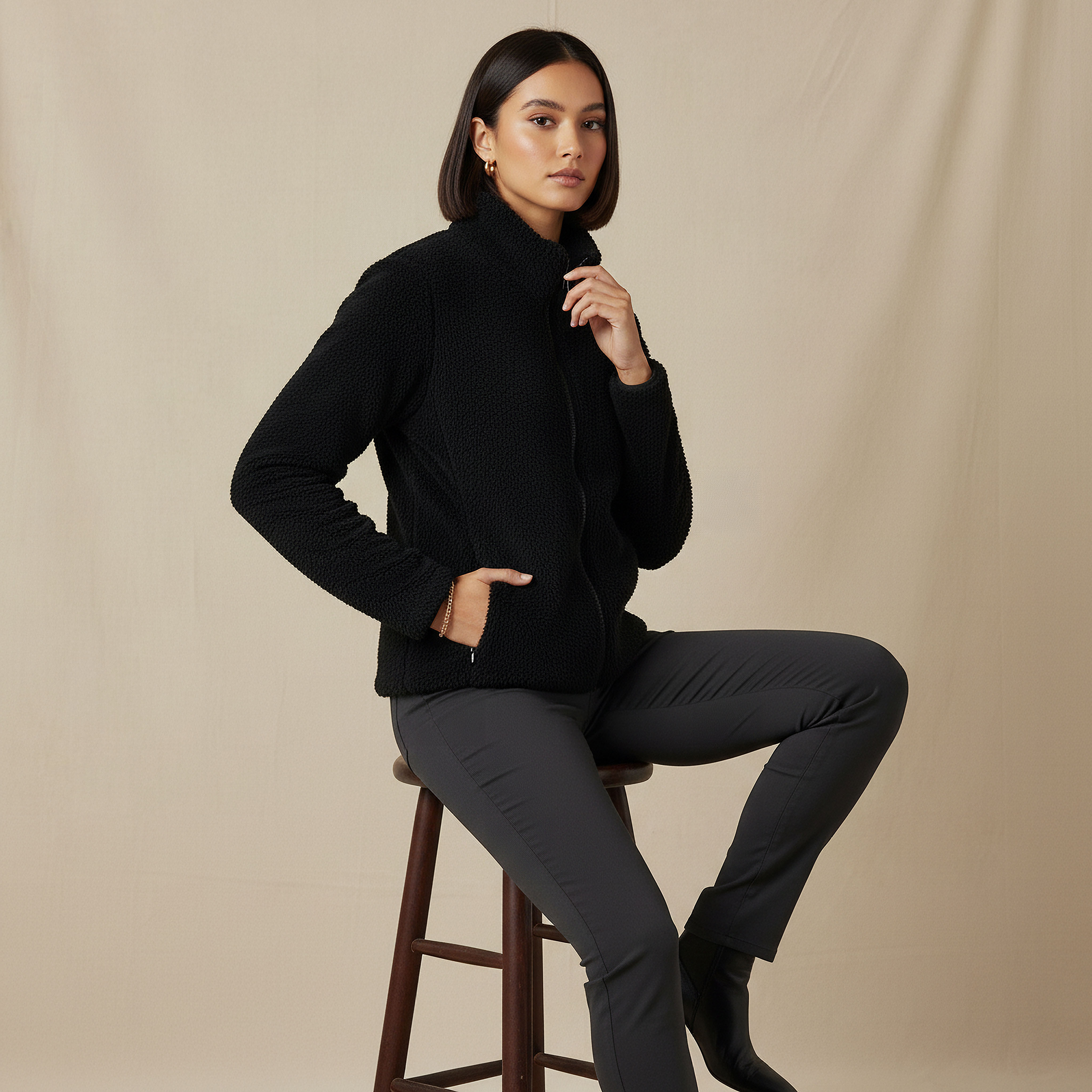 Polyester Jacket with Sherpa Lining-women-winterwear-coatsandjackets-jackets-image-5