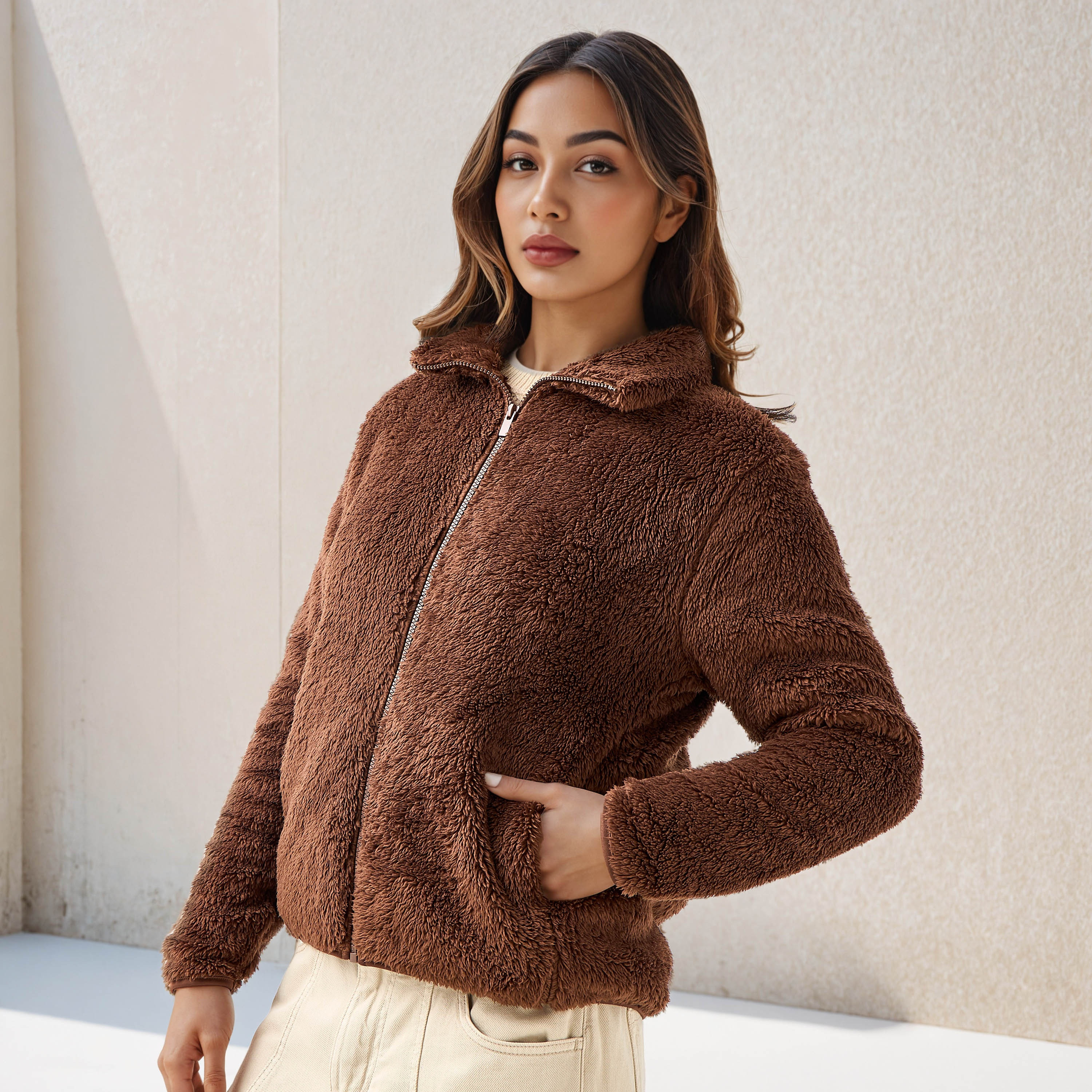 جاكيت بوليستر ببطانة شيربا-women-winterwear-coatsandjackets-jackets-image-5
