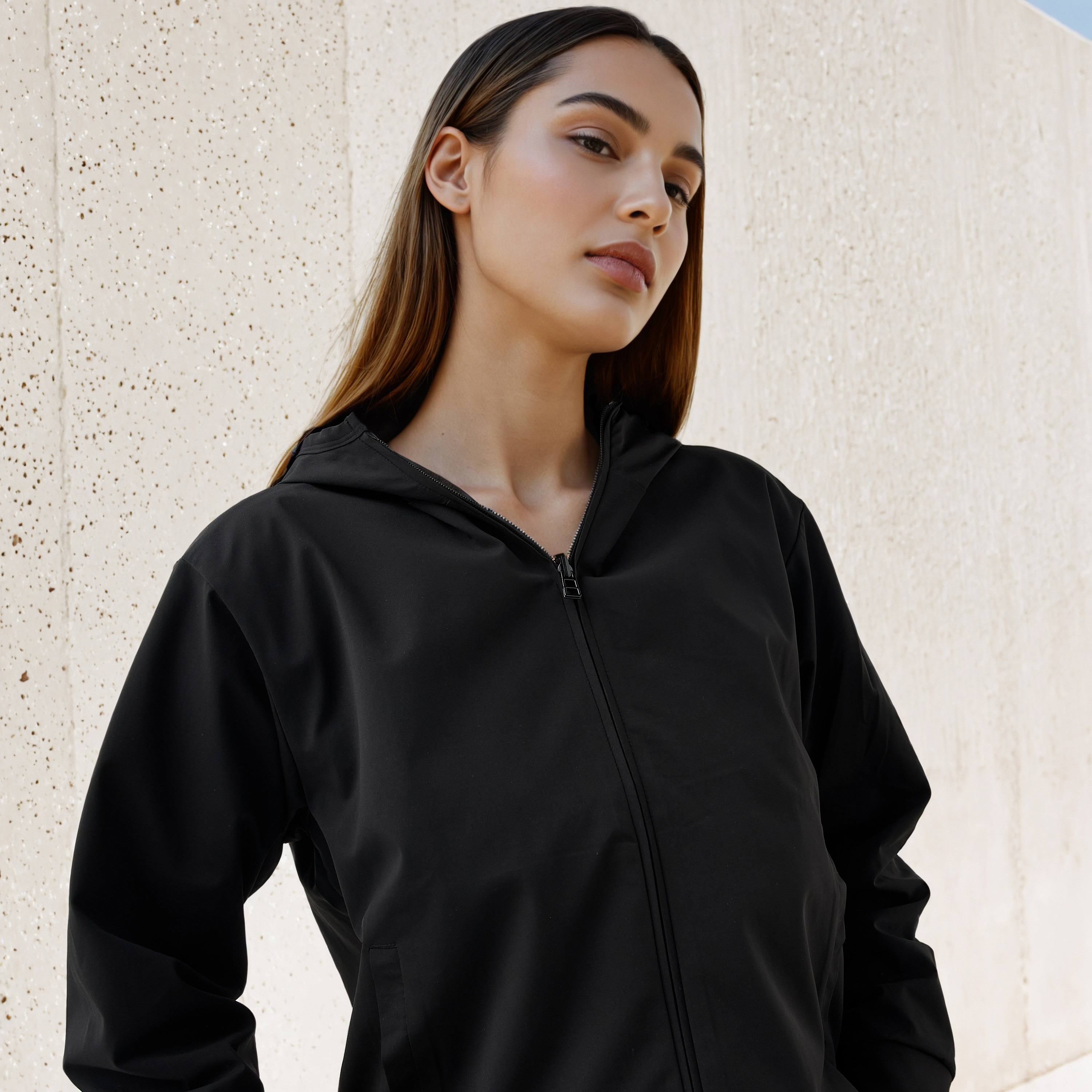 Regular Fit Fleece Lined Hooded Jacket-women-winterwear-coatsandjackets-jackets-image-5