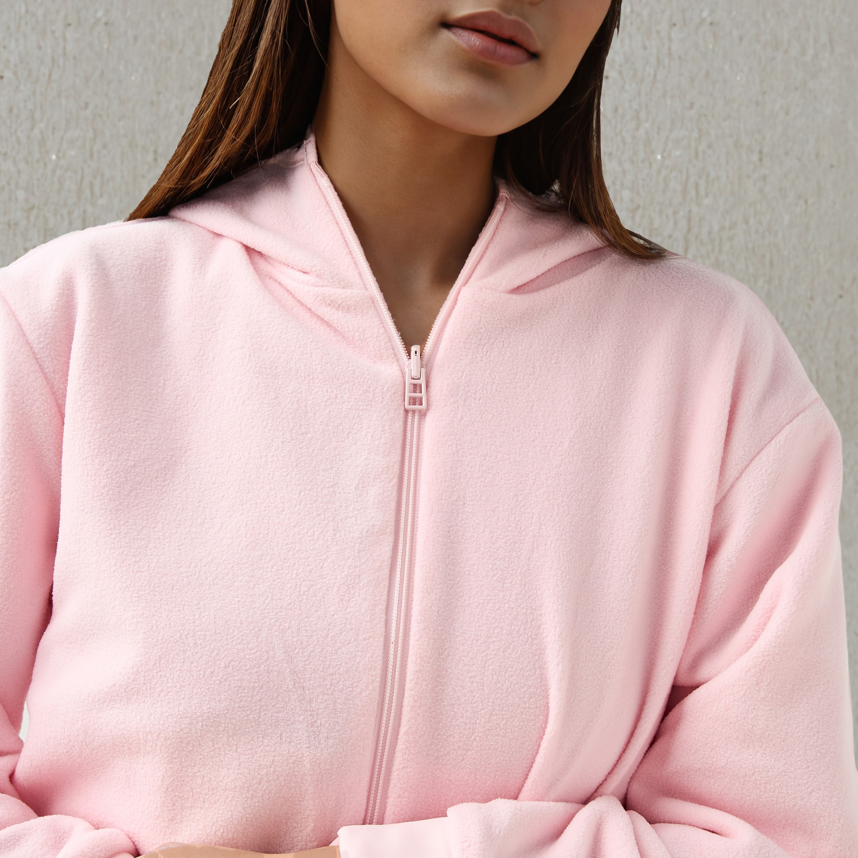 Regular Fit Fleece Lined Hooded Jacket-women-winterwear-coatsandjackets-jackets-image-3