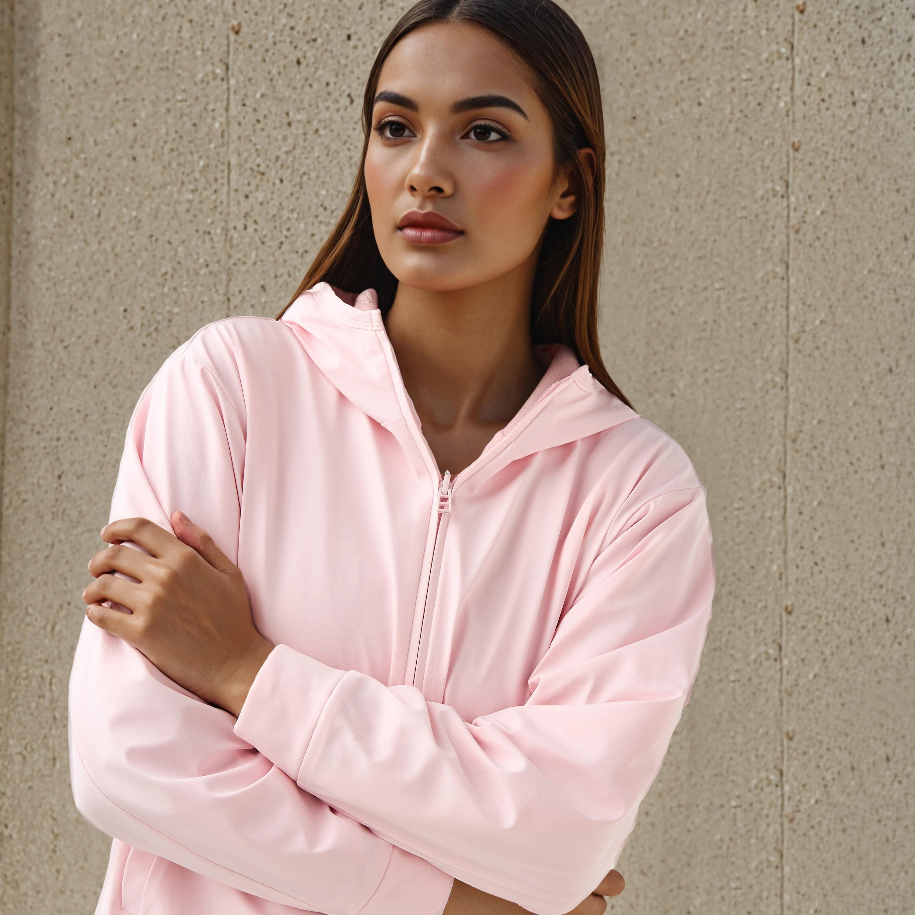 Regular Fit Fleece Lined Hooded Jacket-women-winterwear-coatsandjackets-jackets-image-5