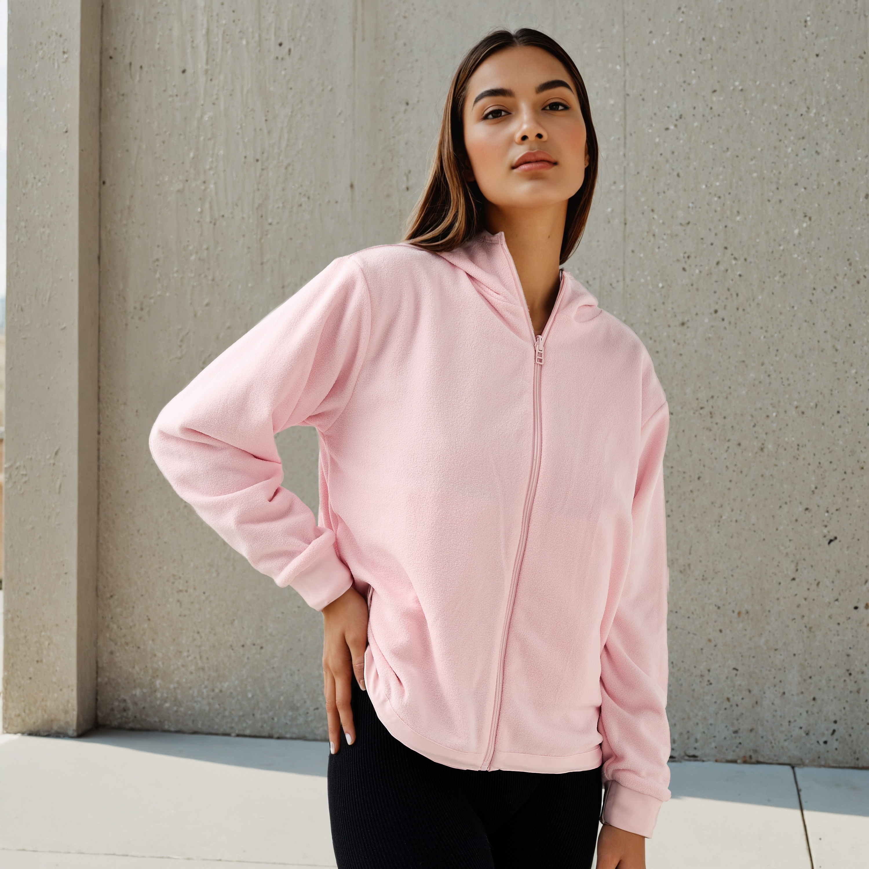 Regular Fit Fleece Lined Hooded Jacket-women-winterwear-coatsandjackets-jackets-image-6