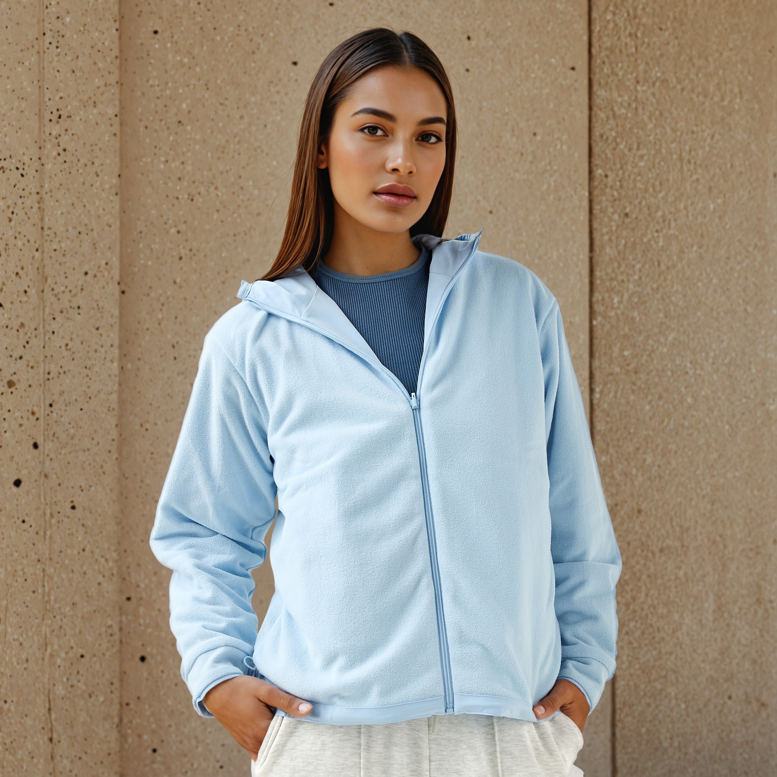 جاكيت مبطن بالصوف بقصّة عادية وقبعة-women-winterwear-coatsandjackets-jackets-image-24