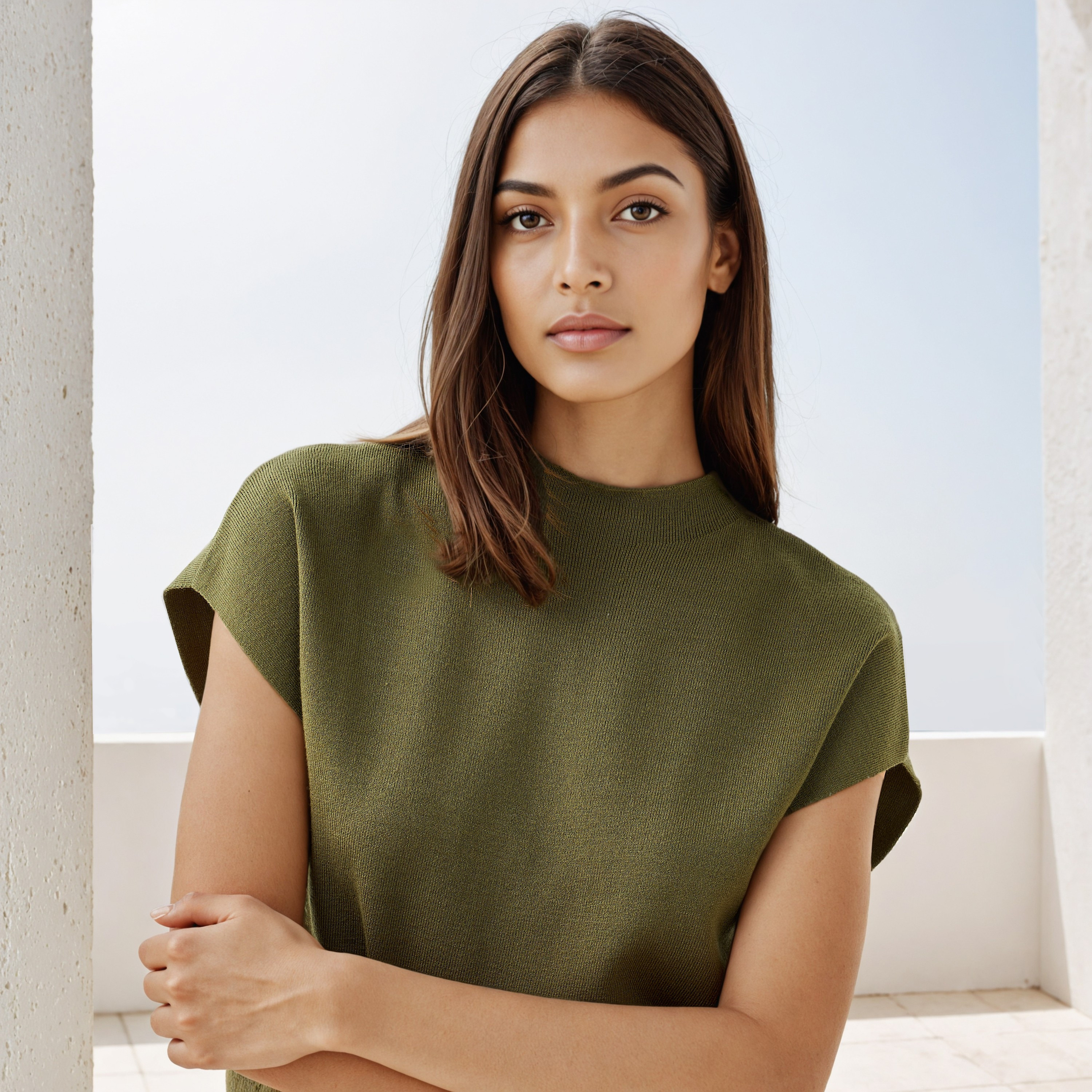 بلوزة مضلعة بأكمام ممتدة ورقبة عالية-women-clothing-shirtsandblouses-blouses-image-4