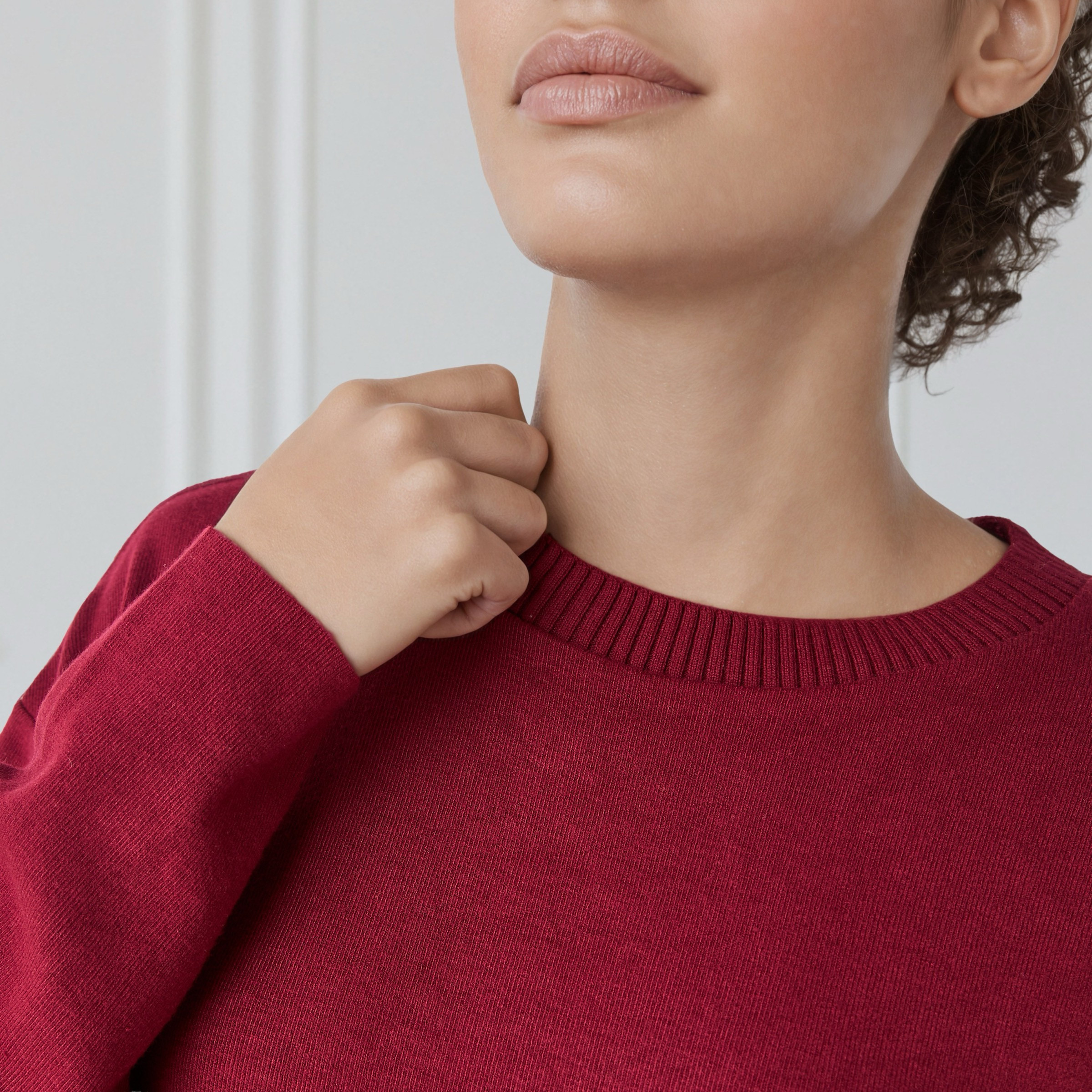 Regular Fit Ribbed Round Neck Sweater-women-clothing-cardigansandjumpers-jumpers-image-5