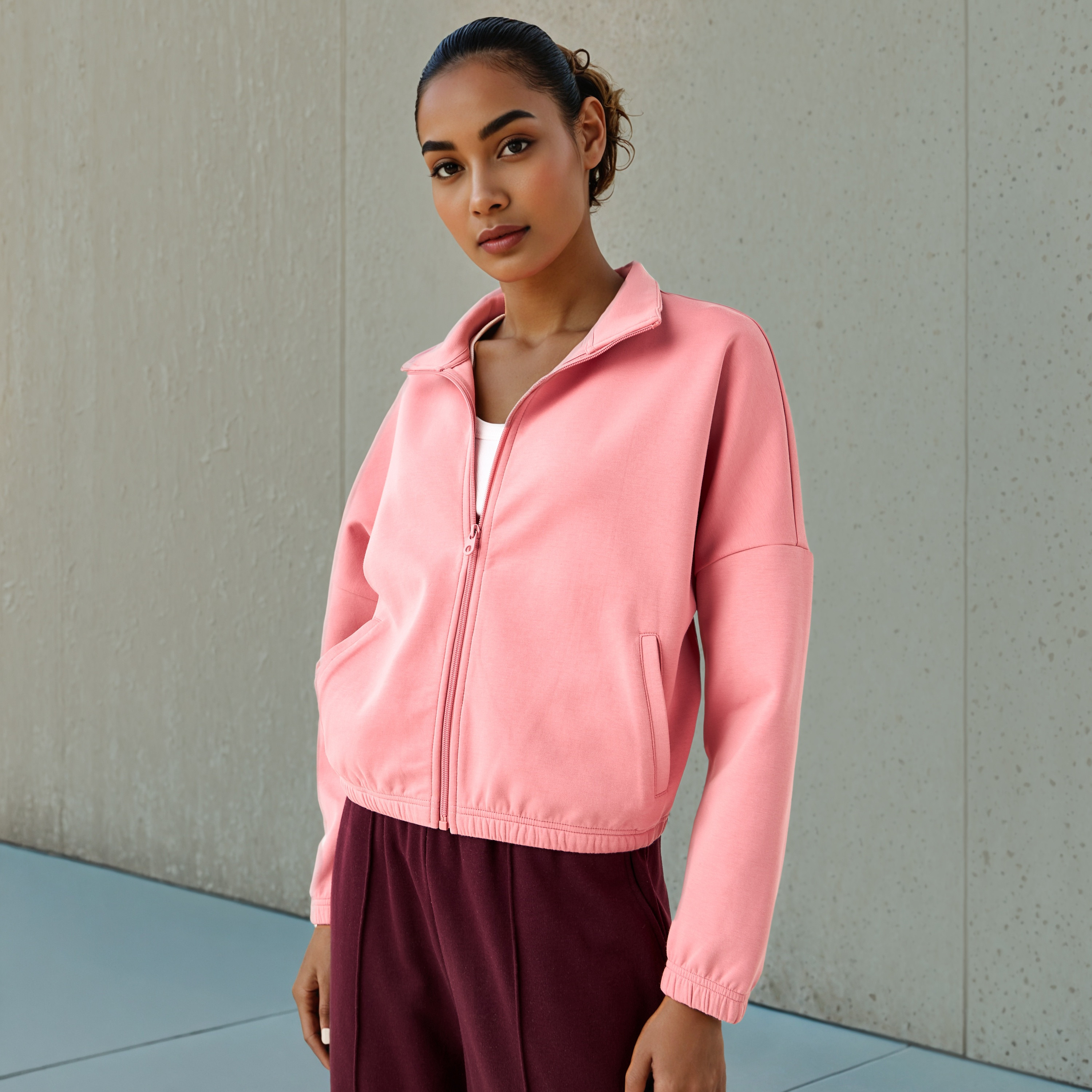 Regular Fit Jacket with Pockets-women-winterwear-coatsandjackets-jackets-image-1