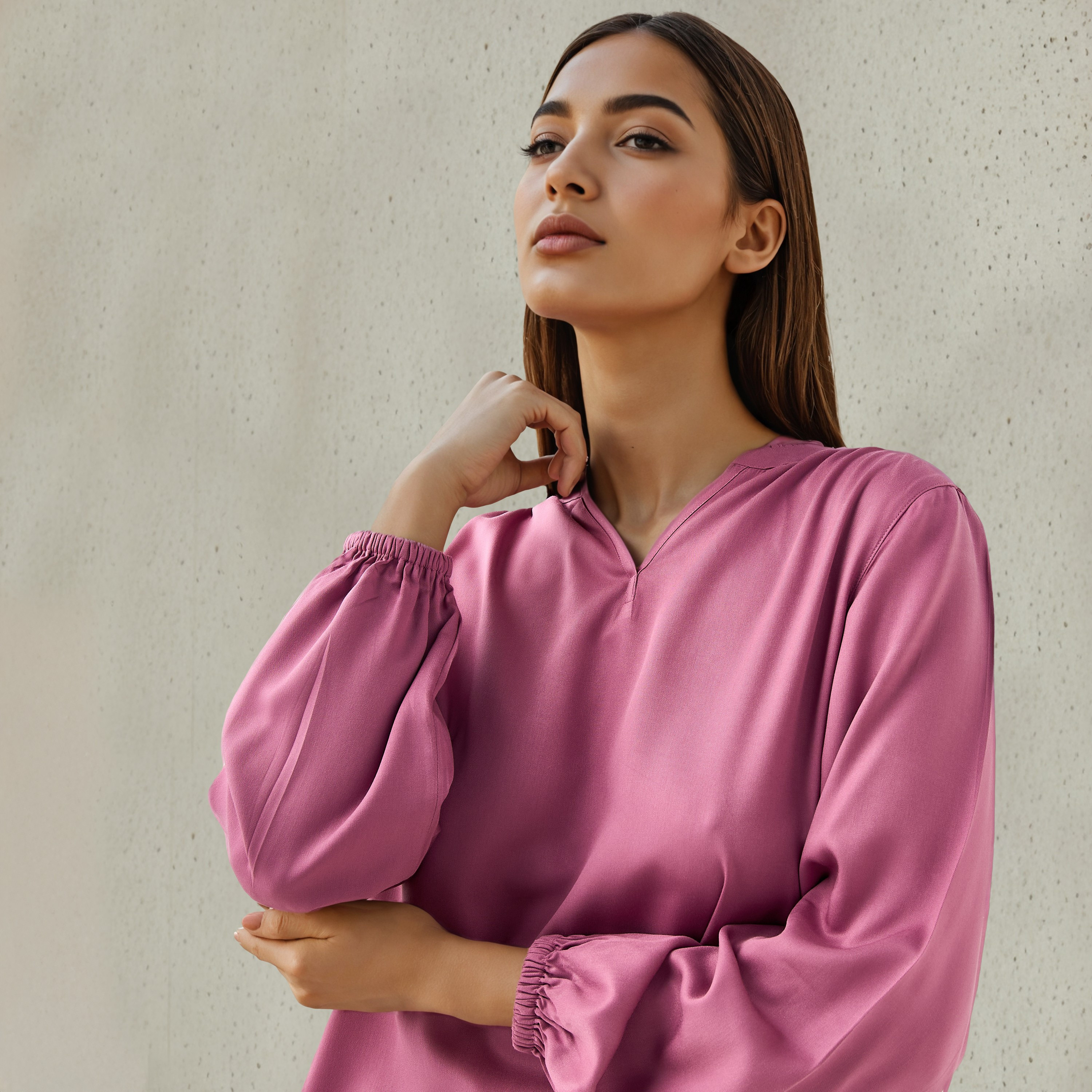 Regular Fit Mandarin Collar Top-women-clothing-shirtsandblouses-blouses-image-5