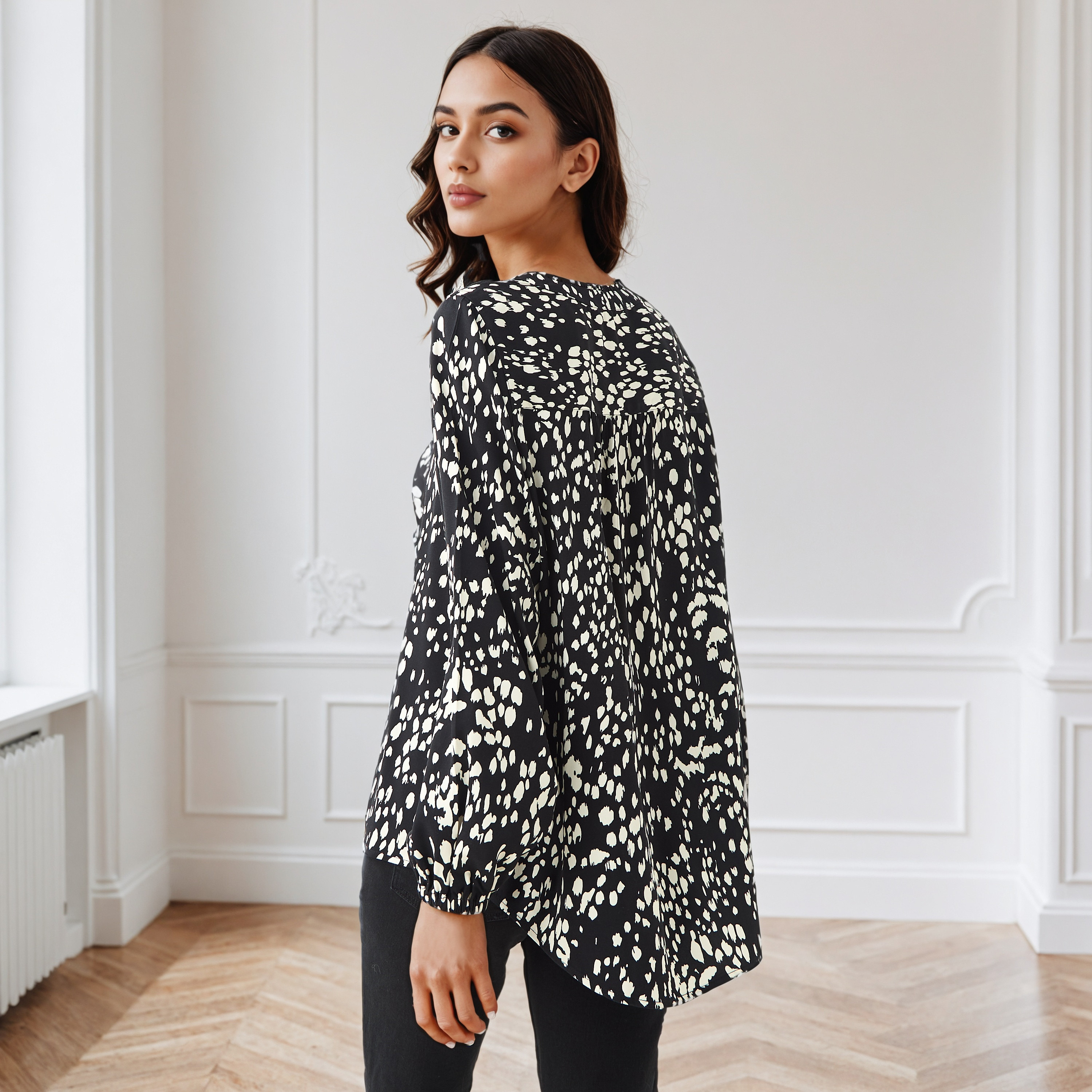 All-Over Print Top with Collar-women-clothing-shirtsandblouses-blouses-image-3