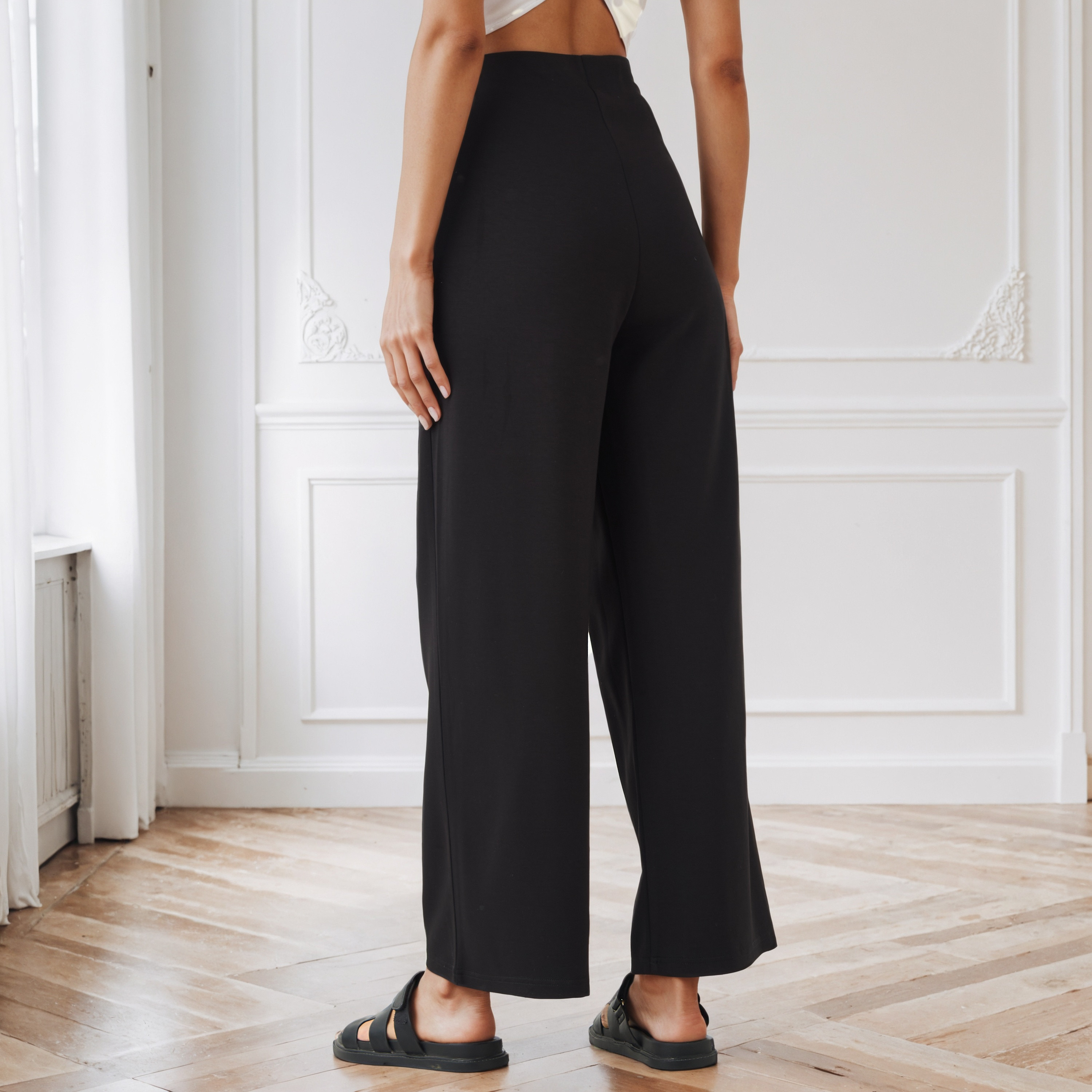 Flexi Waist Palazzo Pants with Pockets-women-clothing-bottoms-trousers-image-3