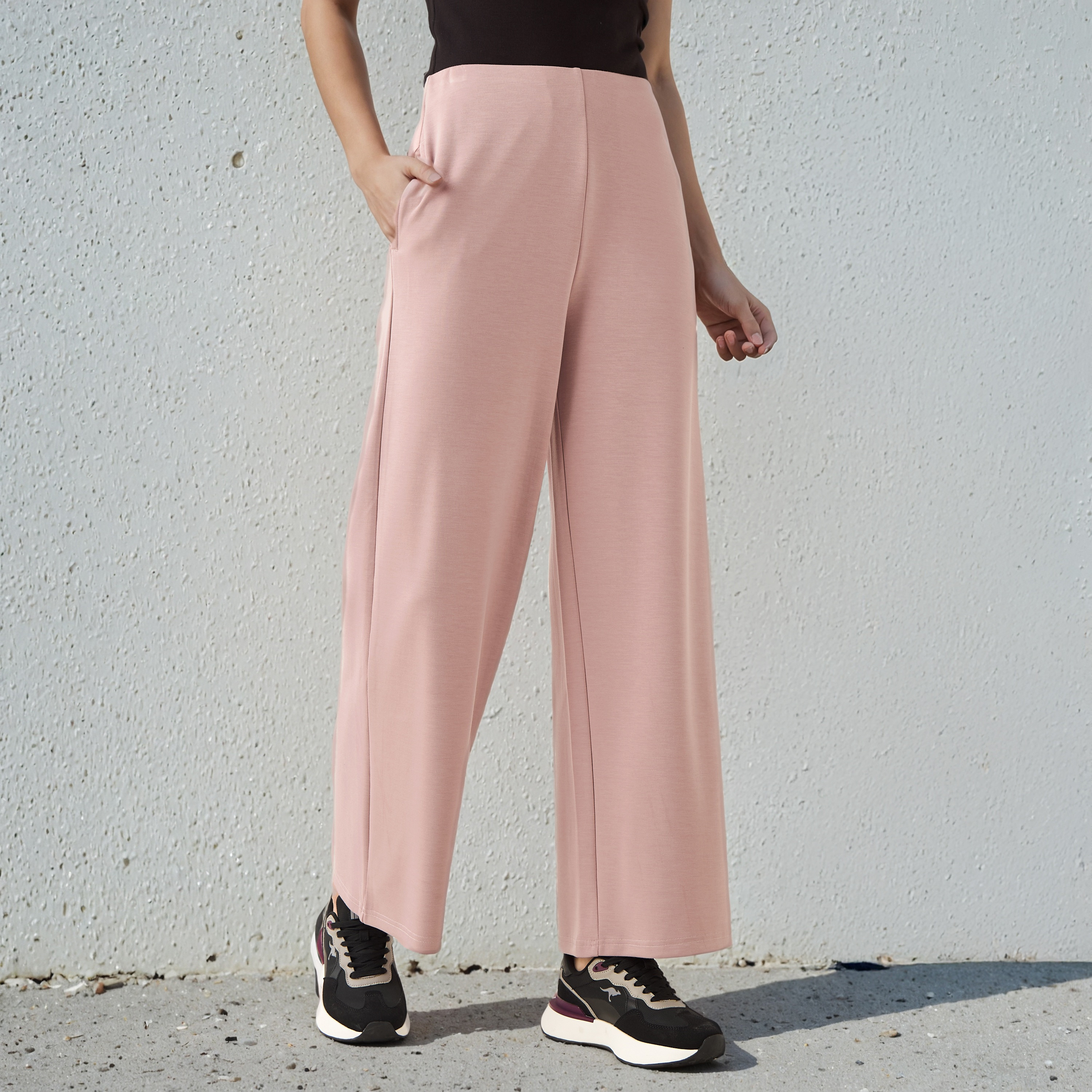 Flexi Waist Palazzo Pants with Pockets-women-clothing-bottoms-trousers-image-1