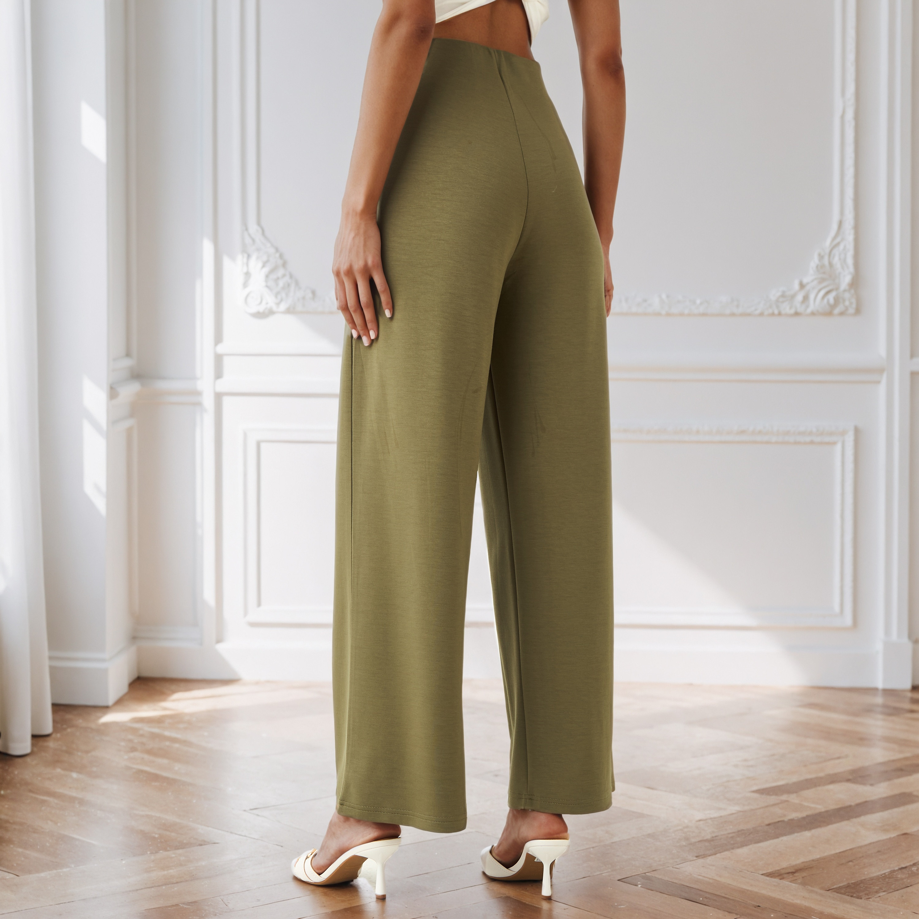 بنطلون بالازو بخصر مطاطي وجيوب -women-clothing-trousers-image-13