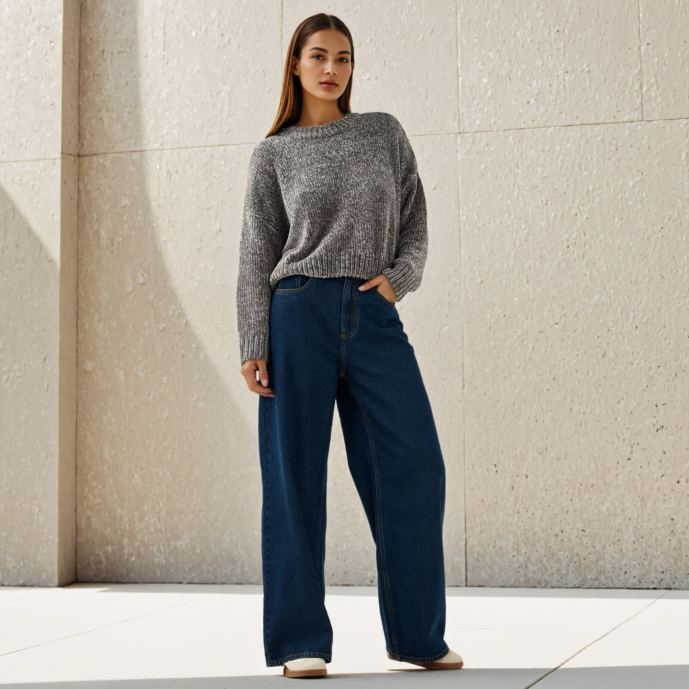 Textured Drop Shoulder Chanille Sweater-women-clothing-cardigansandjumpers-jumpers-image-2