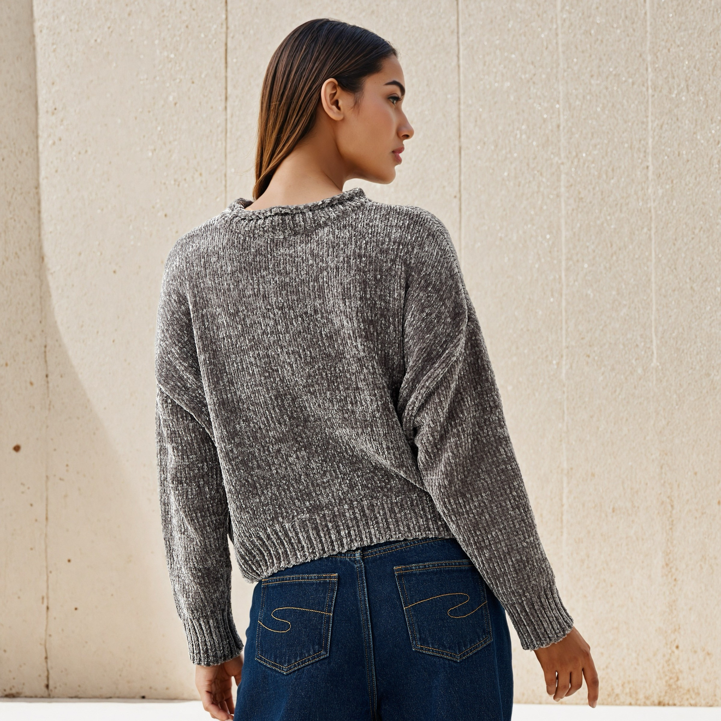 Textured Drop Shoulder Chanille Sweater-women-clothing-cardigansandjumpers-jumpers-image-4
