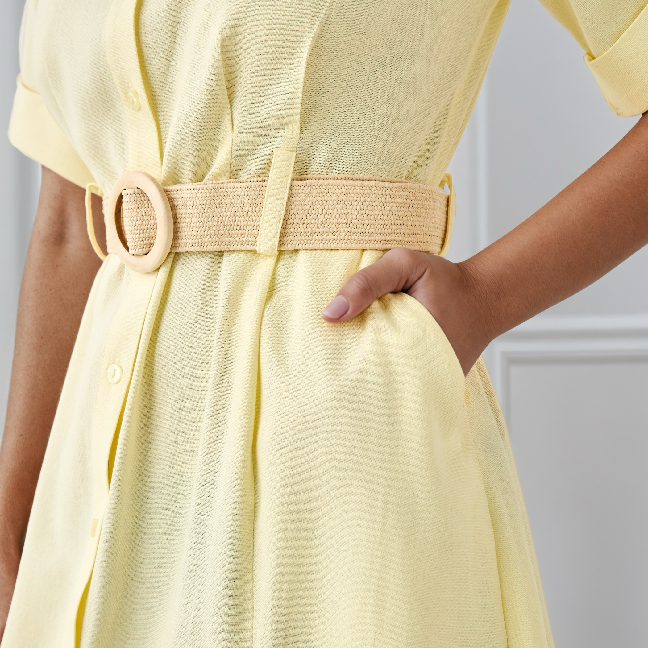 فستان قميص إيه لاين بجيوب-women-clothing-dresses-image-4
