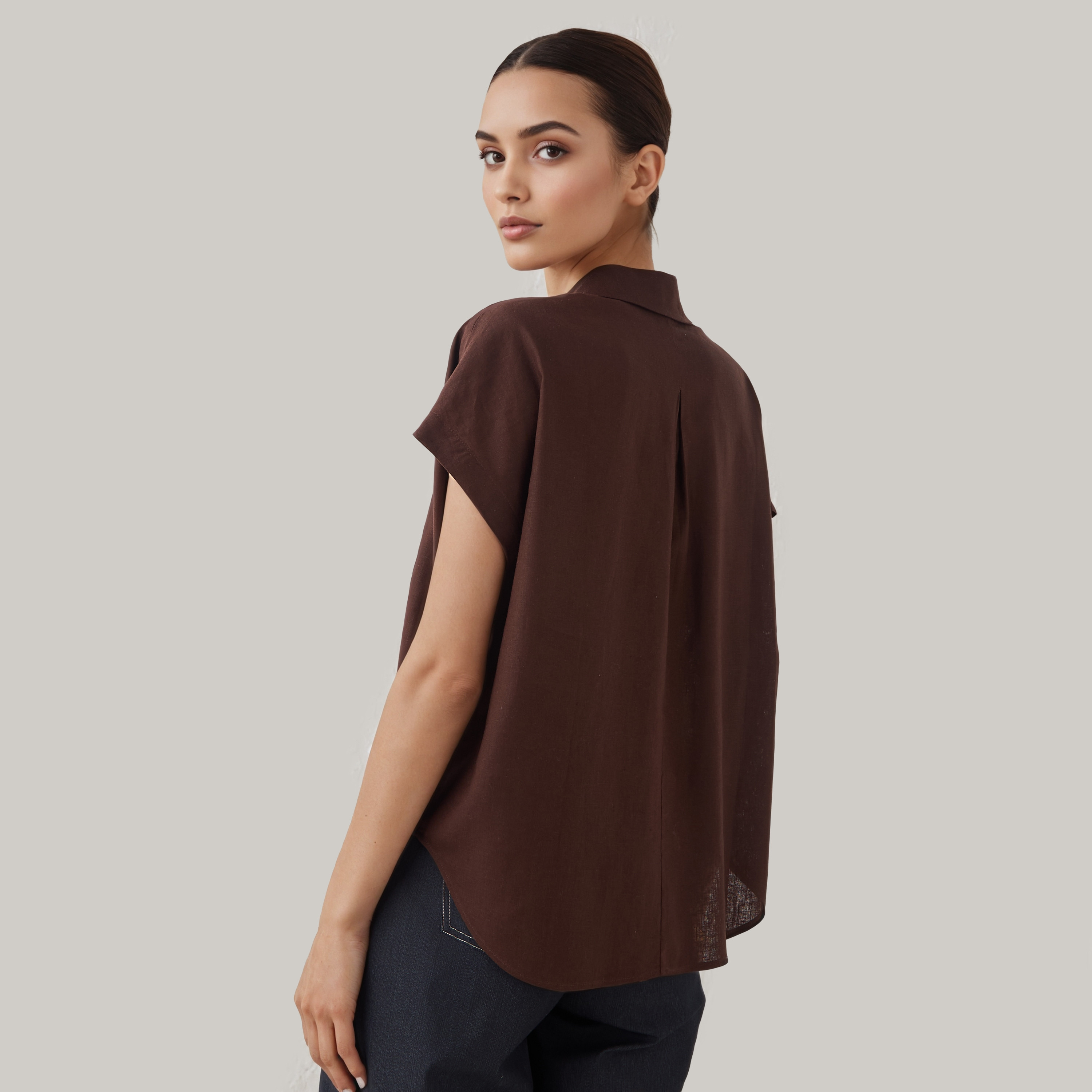 Regular Fit Linen Blend Shirt-women-clothing-shirtsandblouses-blouses-image-3