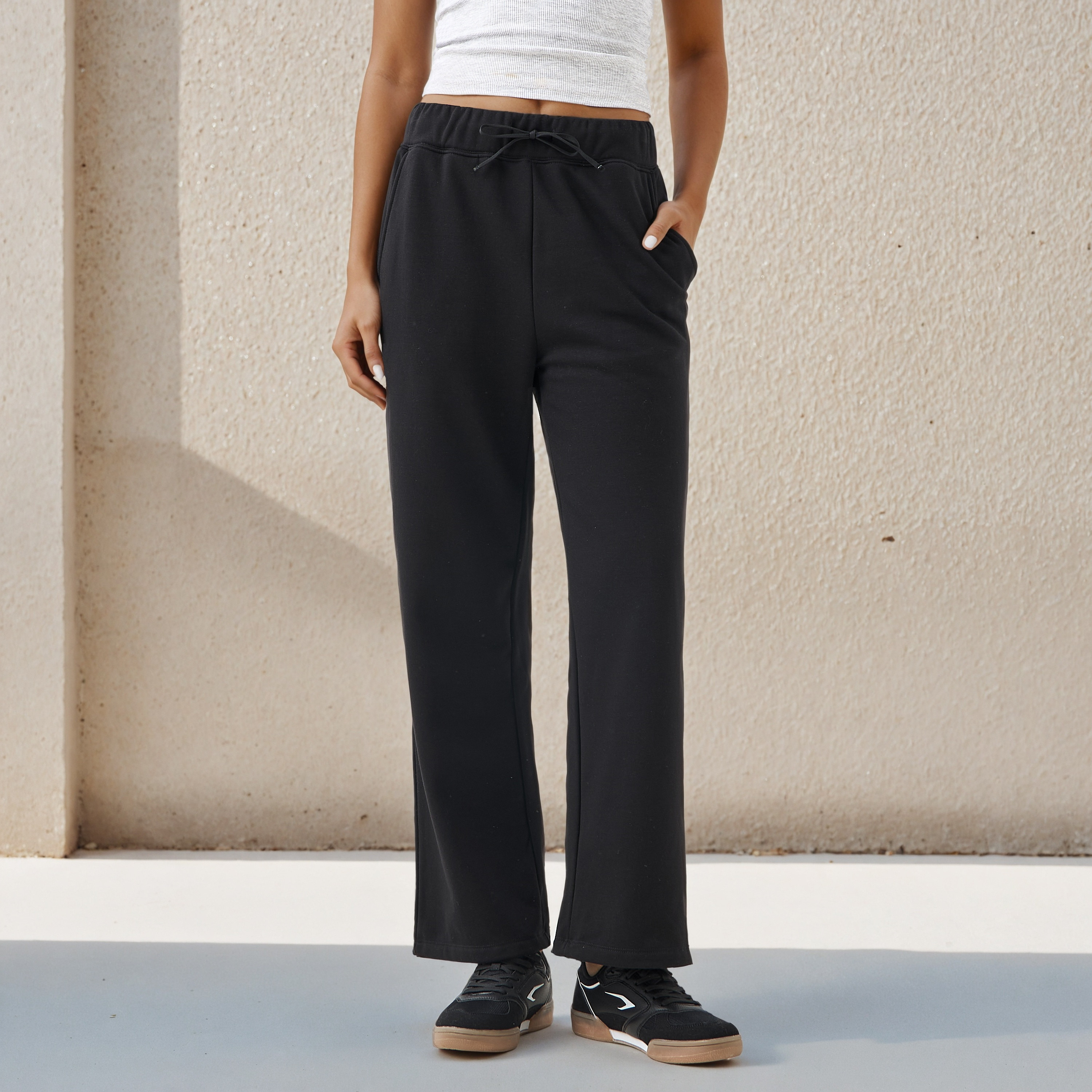 Flexi Waist Track Pants with Pockets-women-clothing-bottoms-joggers-image-1