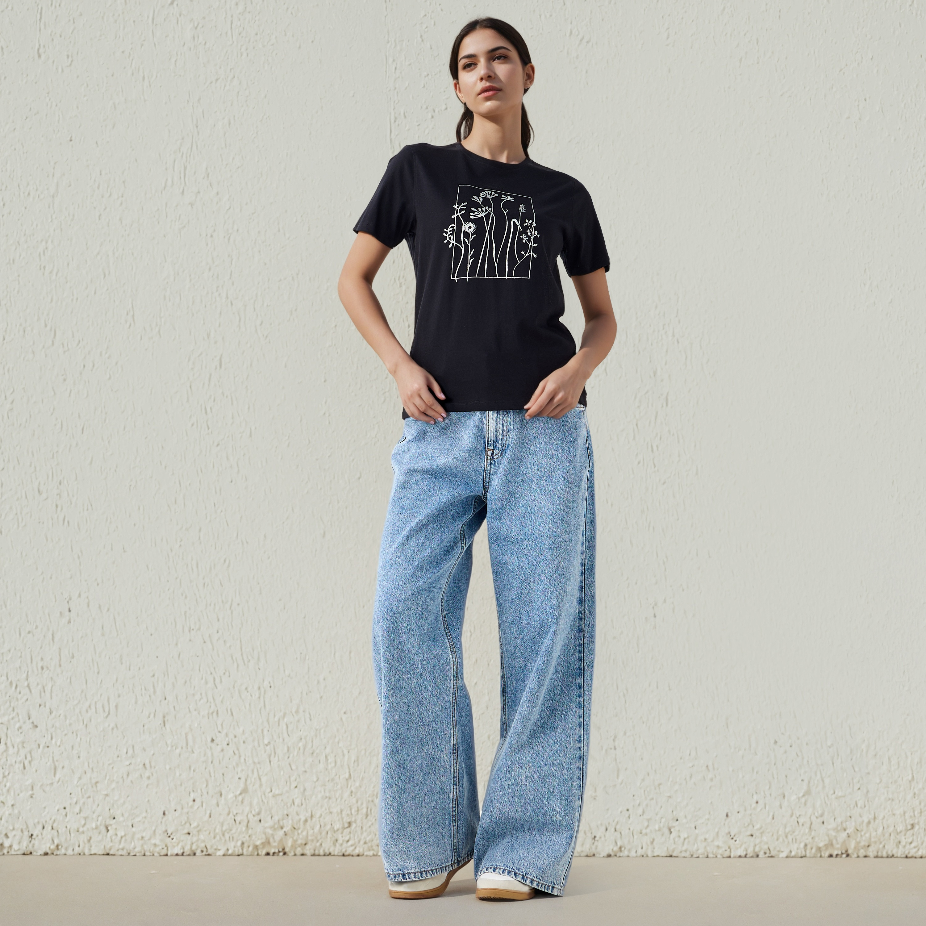 T-shirt with Floral Print Cotton-women-clothing-tshirts-image-2