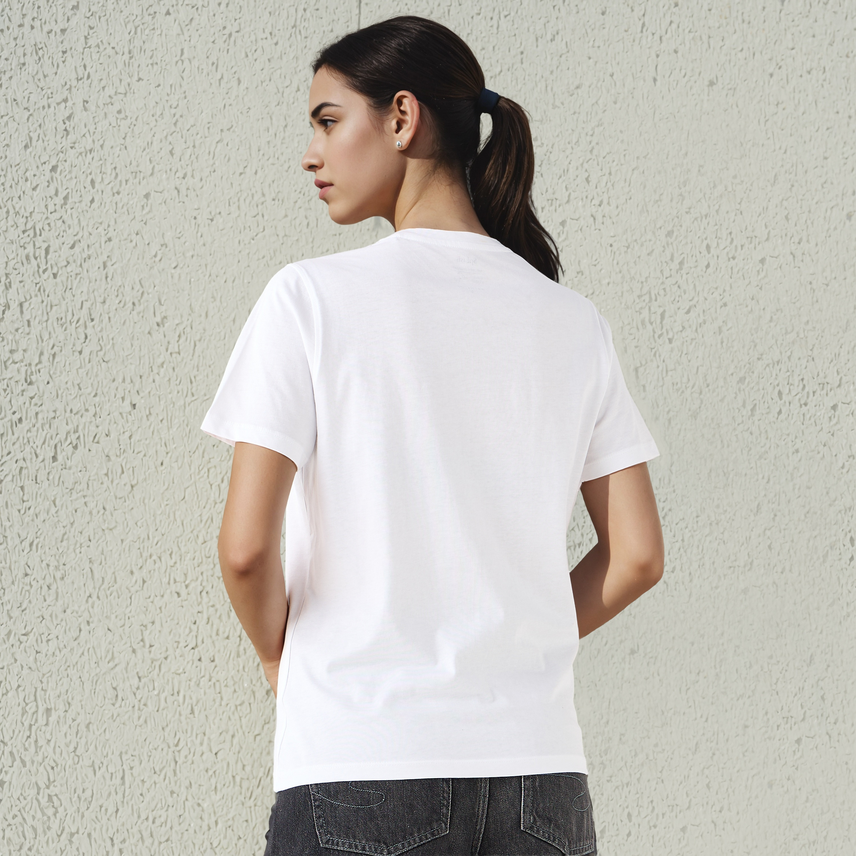 Regular Fit T-shirt with Beverly Hills Varsity Print Cotton-women-clothing-tshirts-image-3