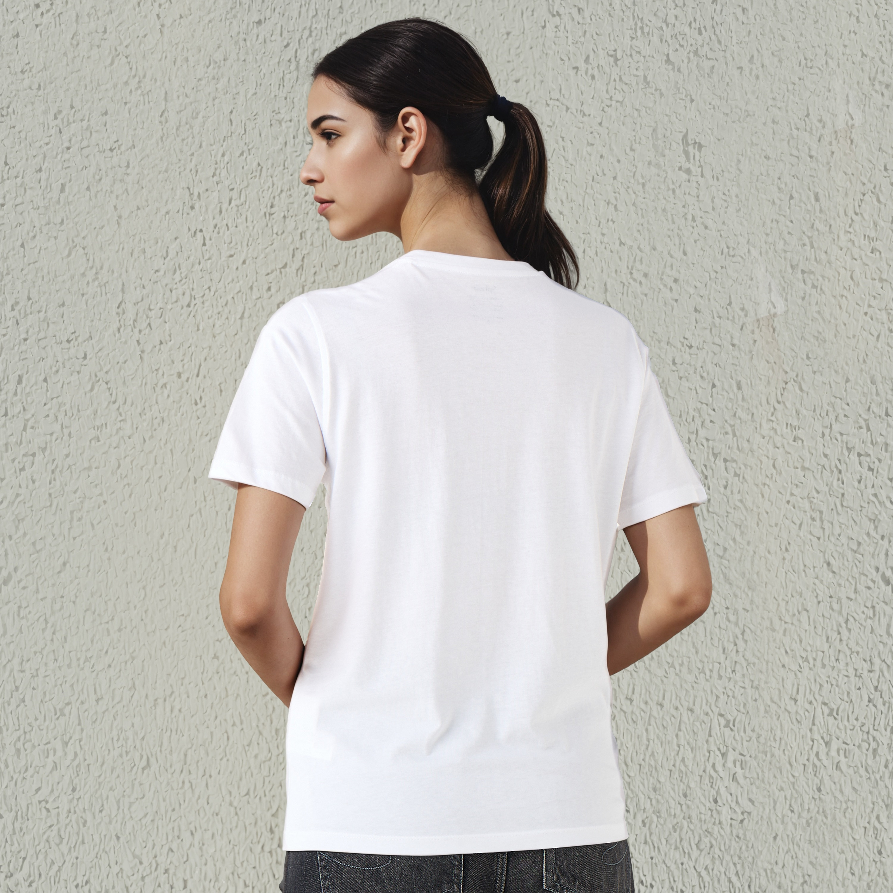Regular Fit T-shirt with Slogan Print Cotton-women-clothing-tshirts-image-3
