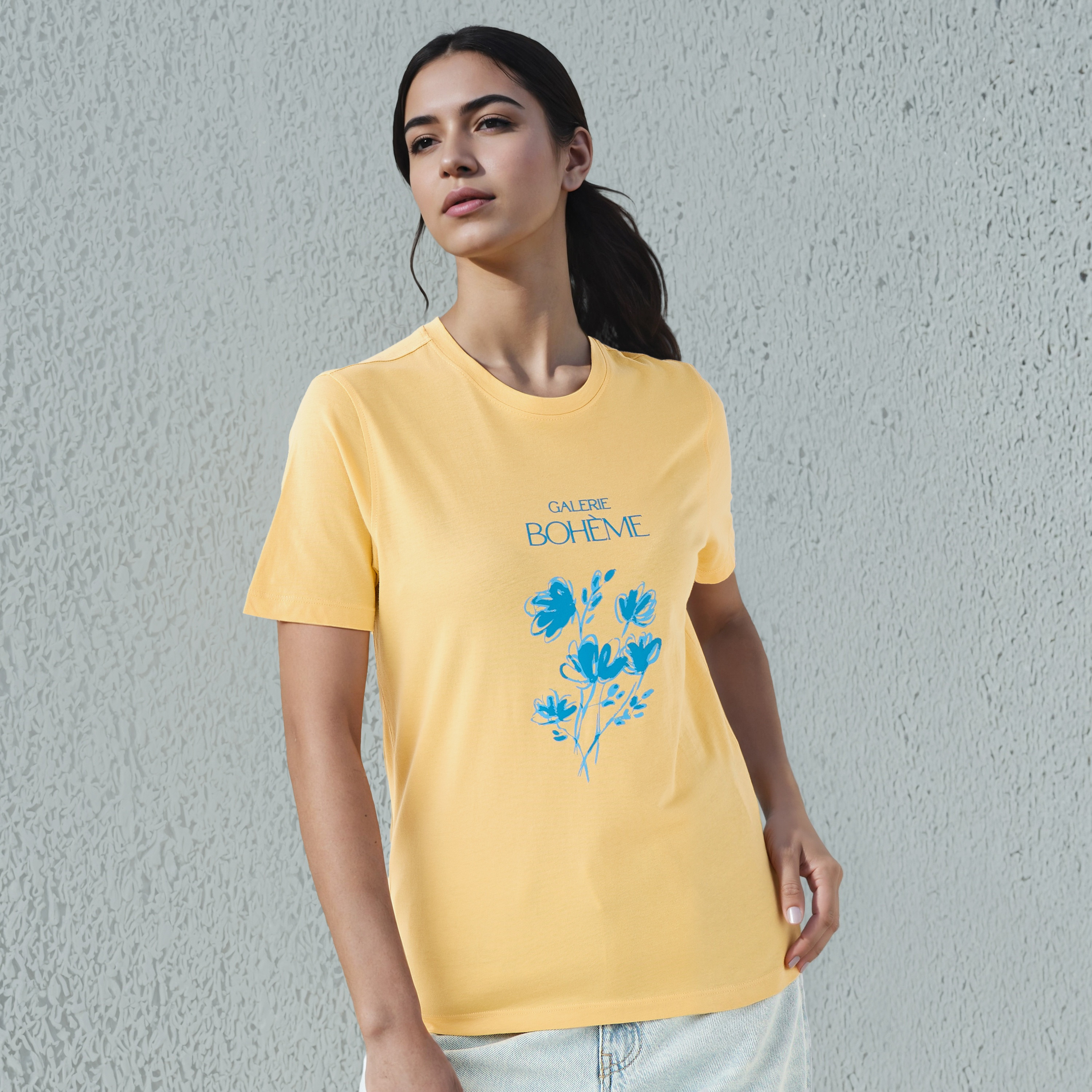 Regular Fit T-shirt with Graphic Print Cotton-women-clothing-tshirts-image-1