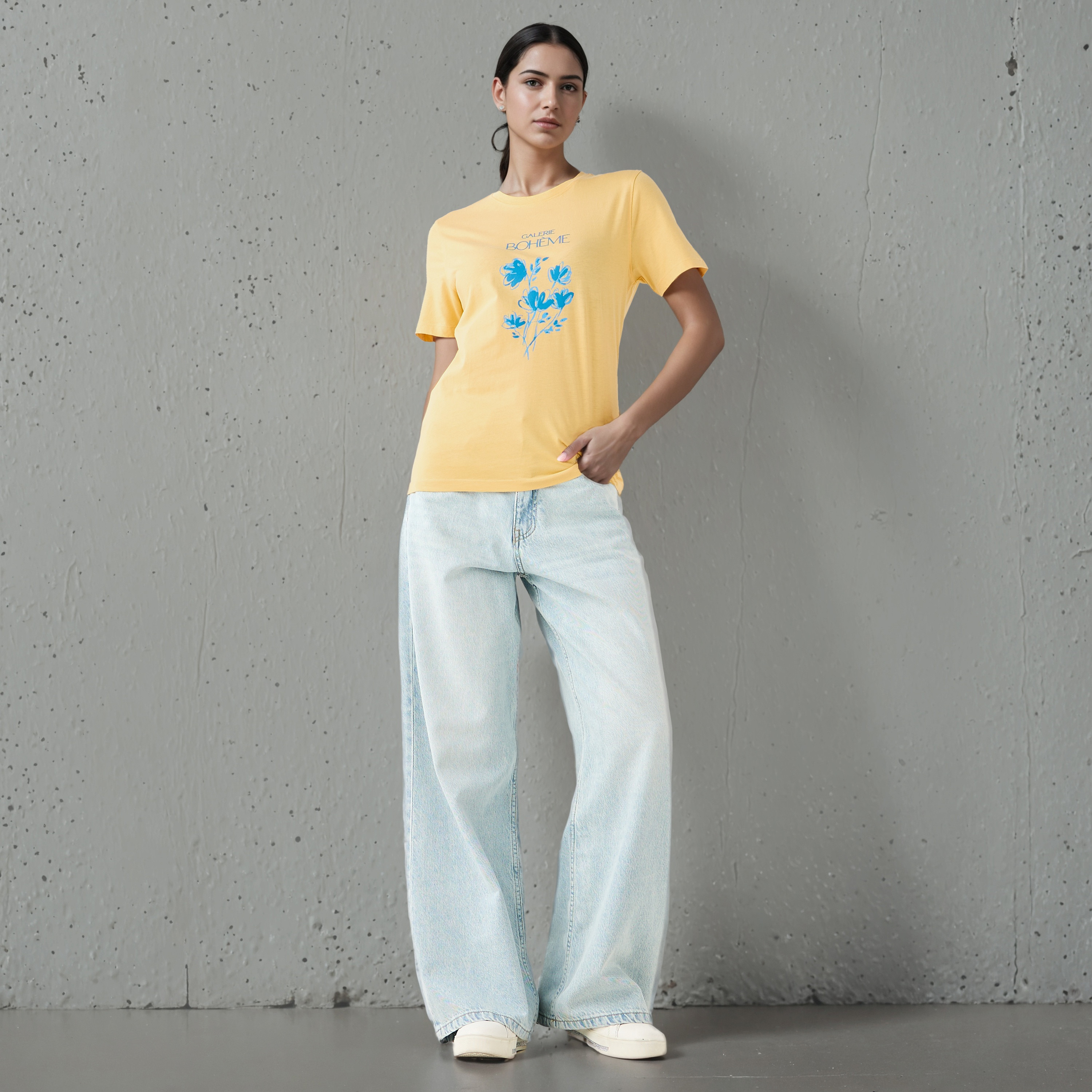 Regular Fit T-shirt with Graphic Print Cotton-women-clothing-tshirts-image-2