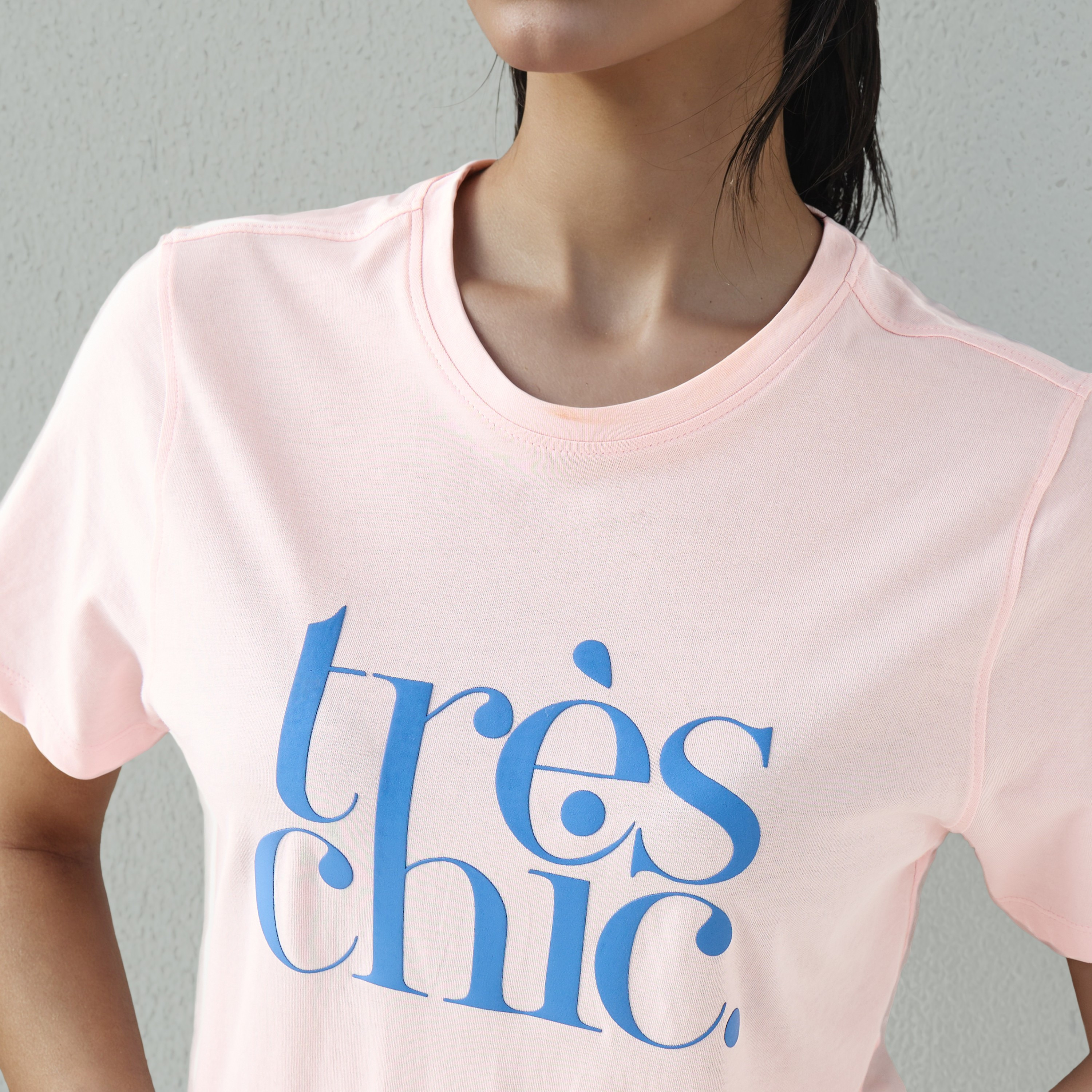 Regular Fit T-shirt with Slogan Print Cotton-women-clothing-tshirts-image-4