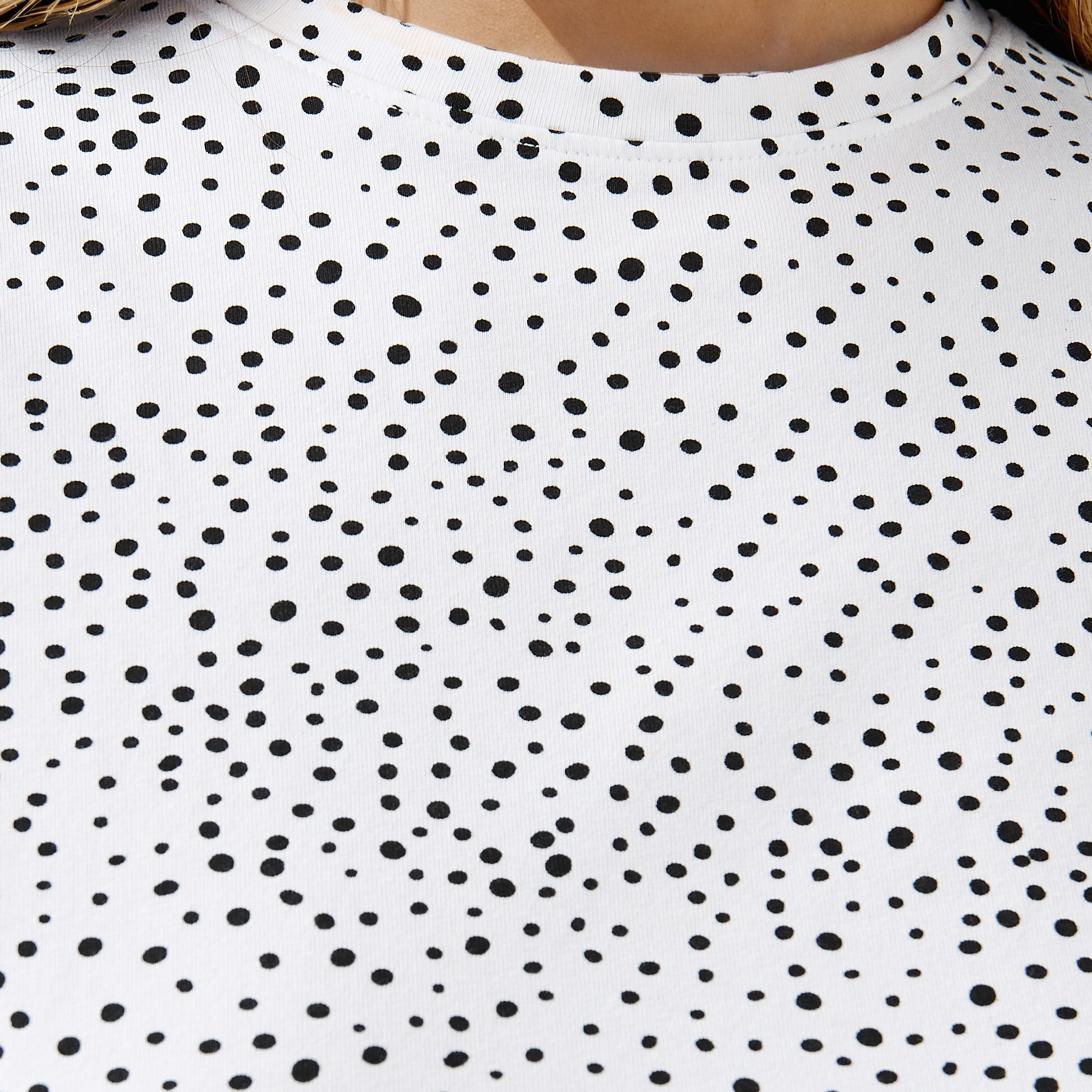 T-shirt Slim Fit with Polka Dot Print-women-clothing-tshirts-image-3